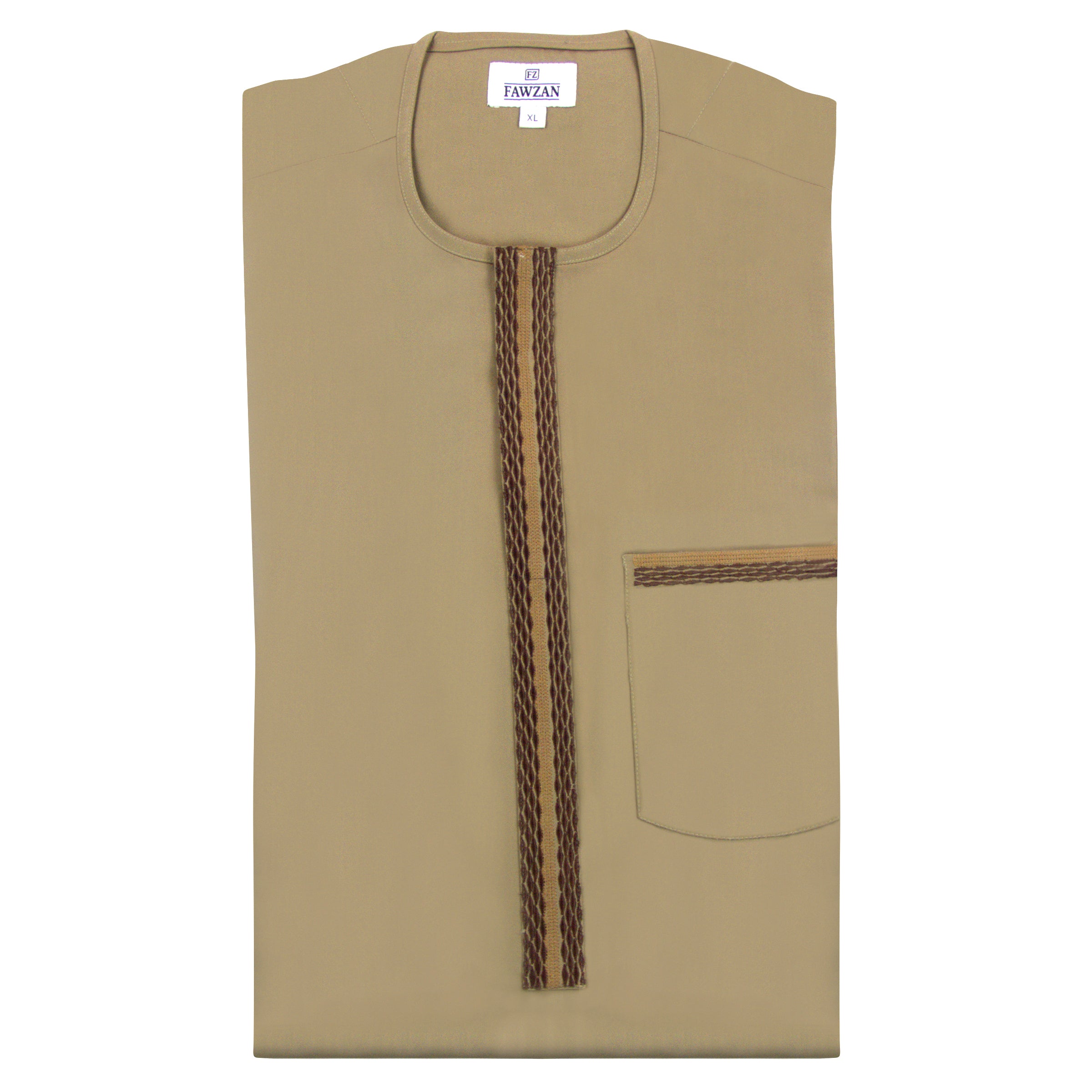 FAWZAN Tan Kaftan Set #Design_D002