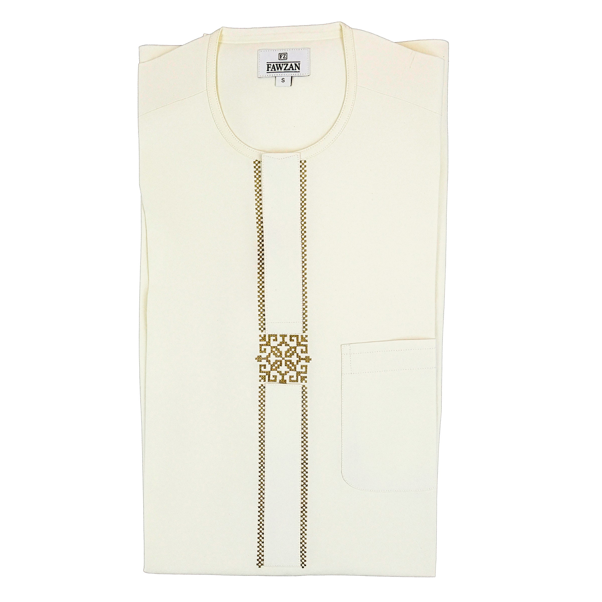 FAWZAN Cream Kaftan Set #Design_D004