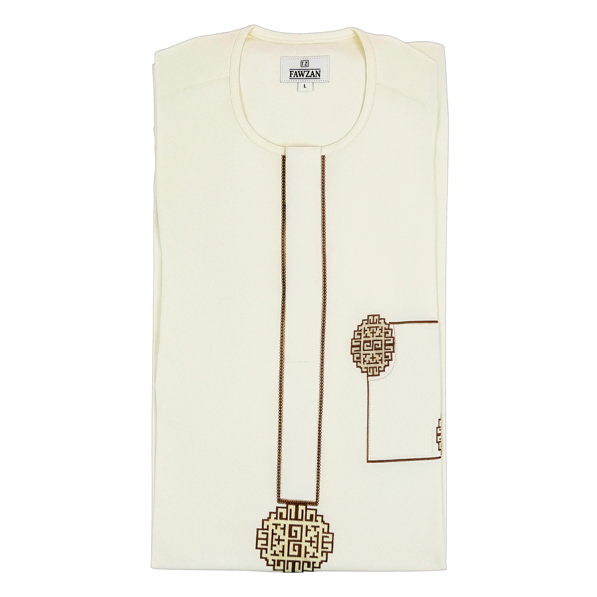 FAWZAN Cream Kaftan Set #Design_D008