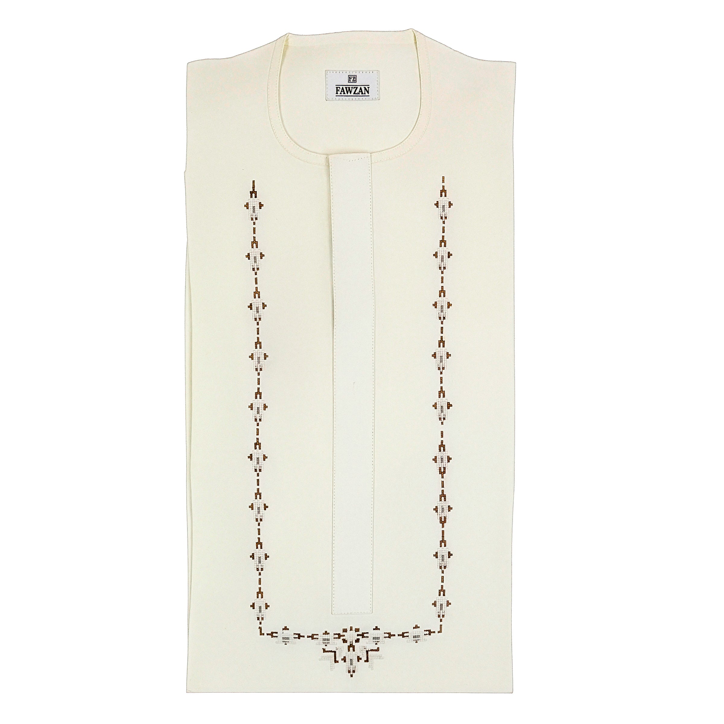 FAWZAN Cream Kaftan Set #Design_D009