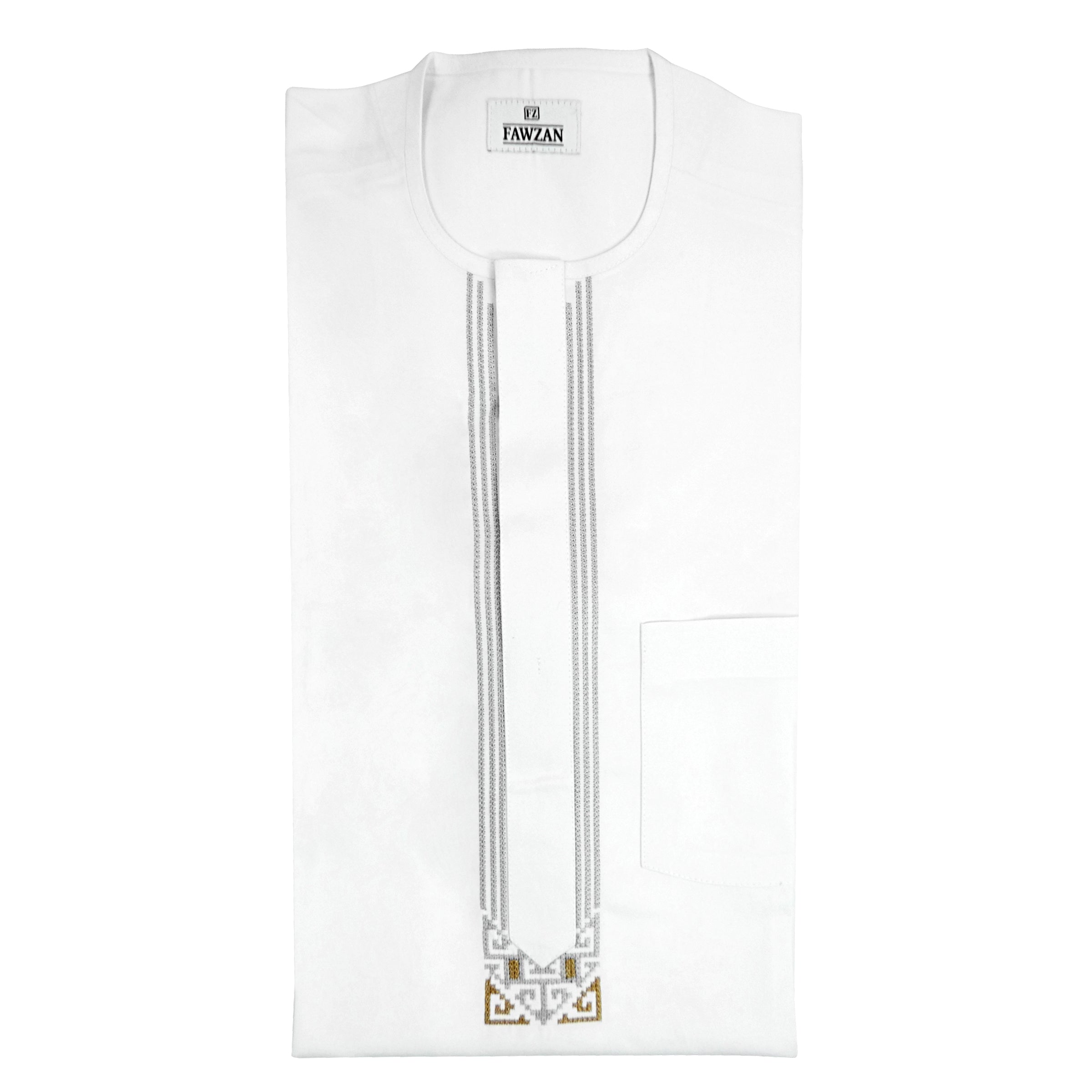 FAWZAN White Kaftan Set #Design_D037