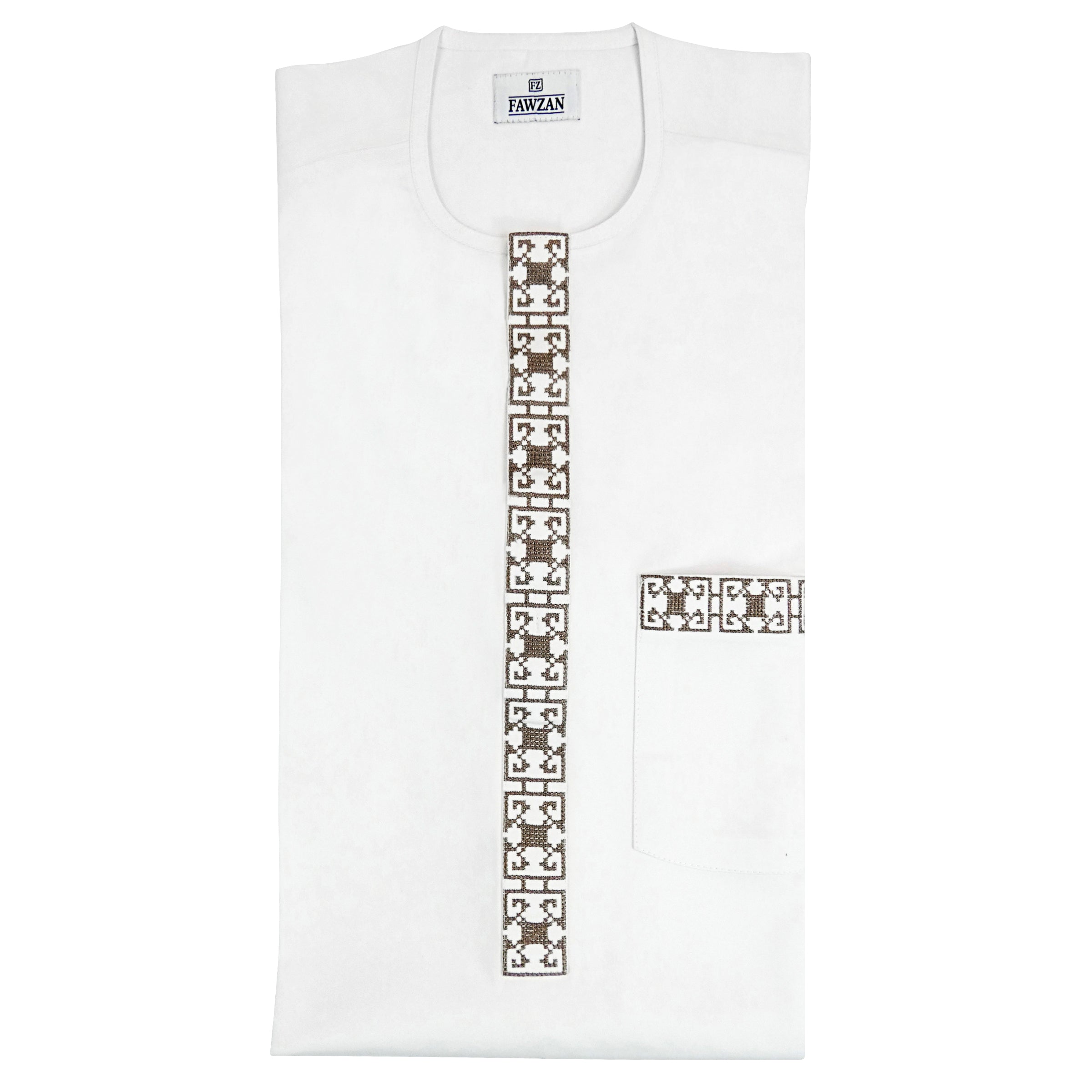 FAWZAN White Kaftan Set #Design_D039