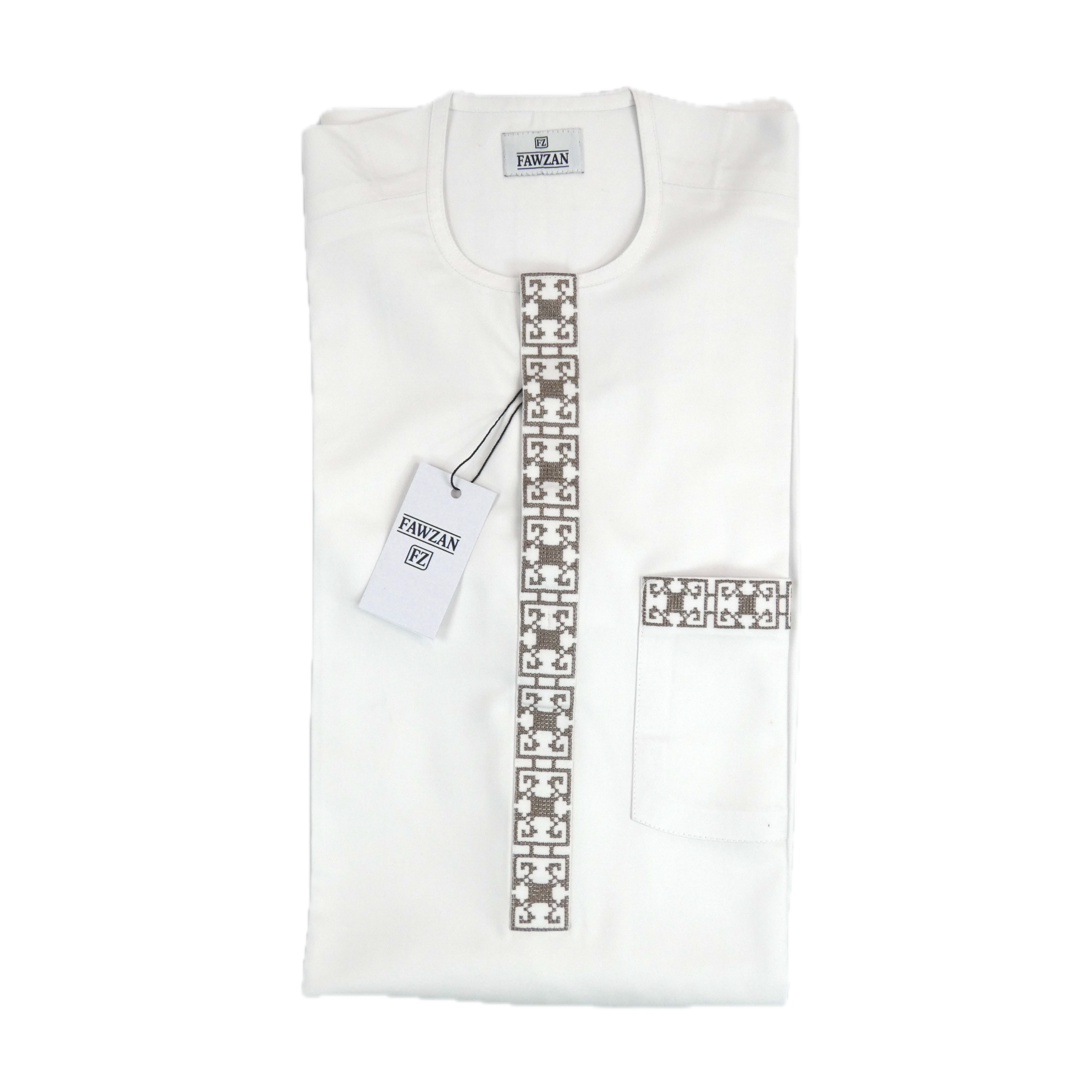 FAWZAN White Kaftan Set #Design_D039