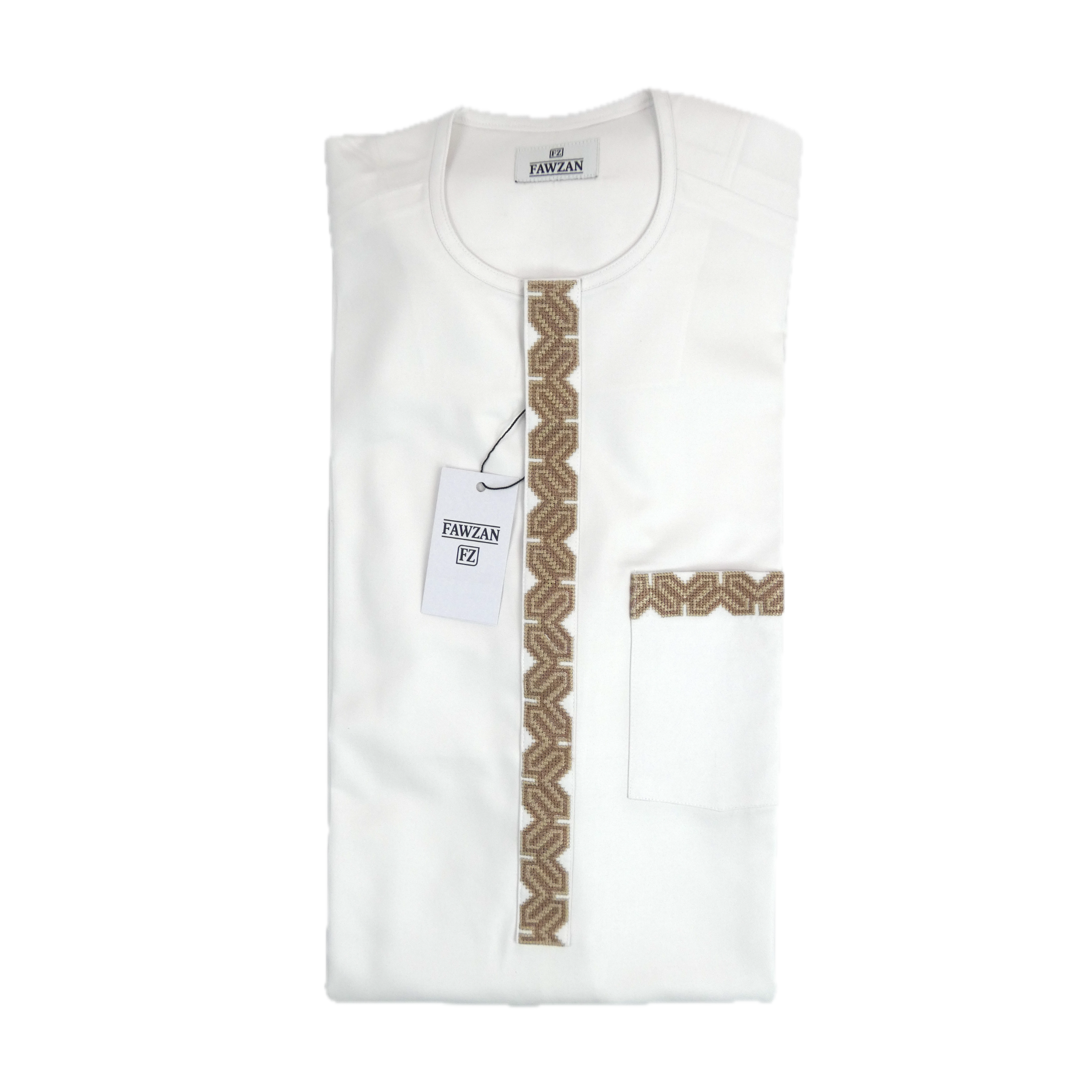 FAWZAN White Kaftan Set #Design_D040