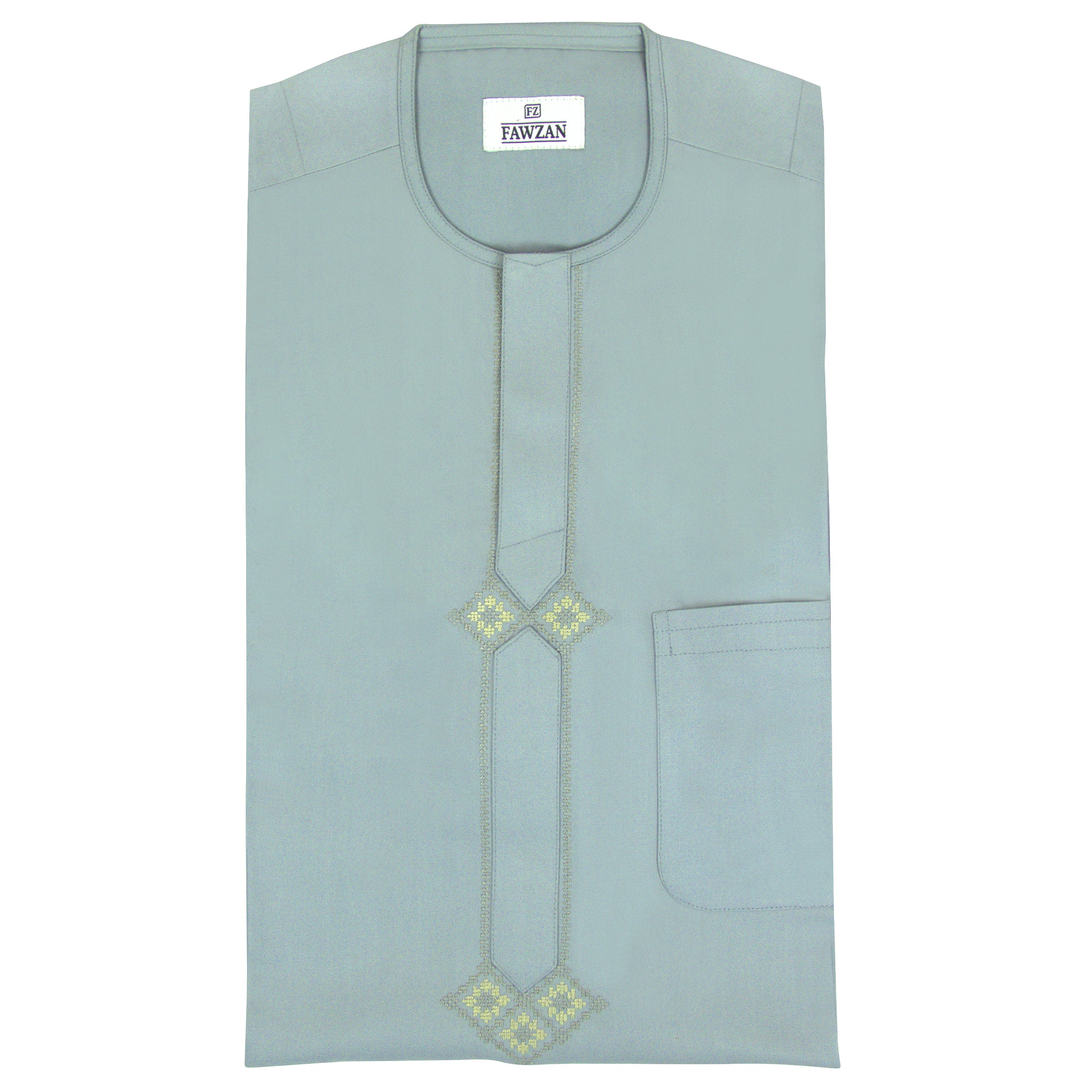 FAWZAN Ice Blue Kaftan Set #Design_D046