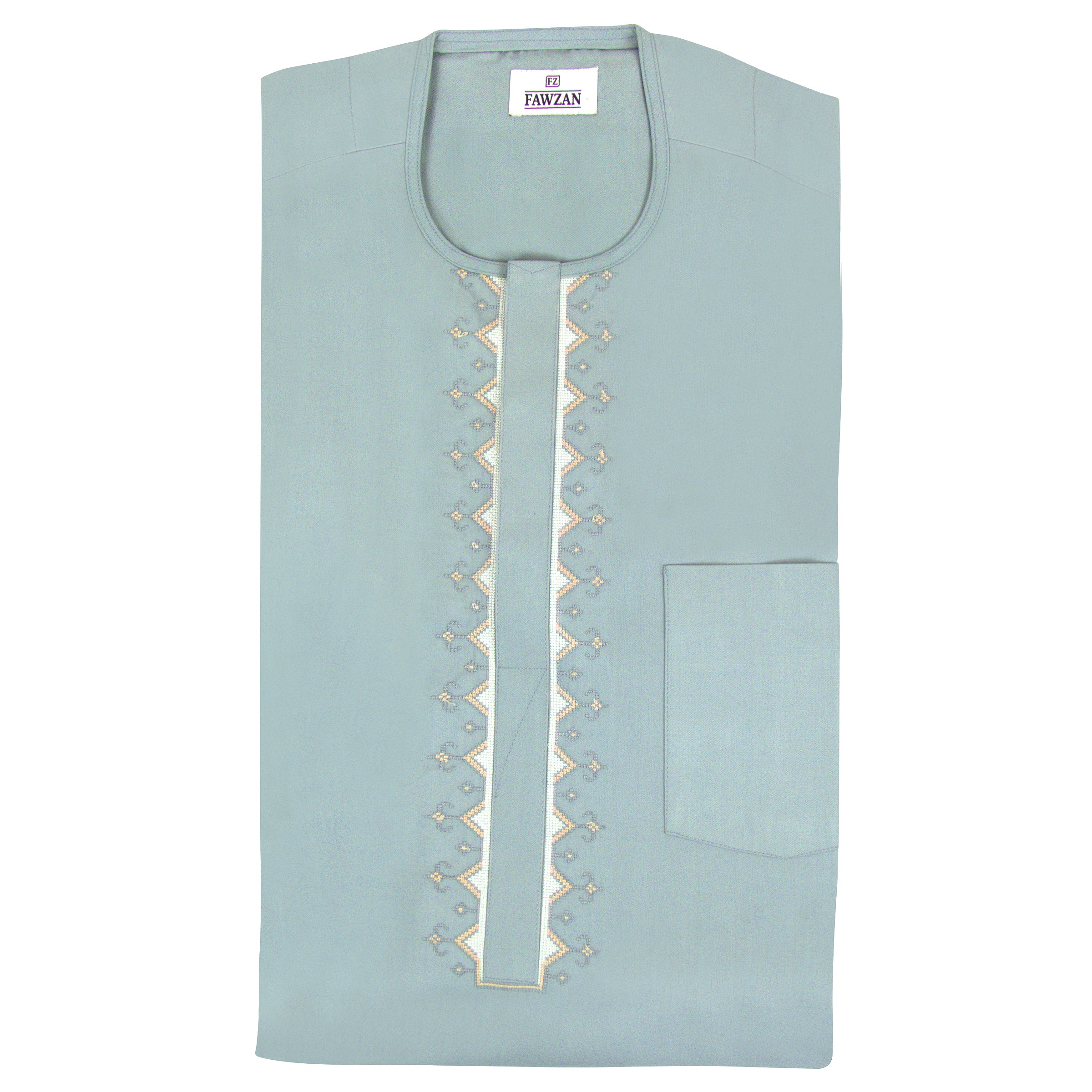 FAWZAN Ice Blue Kaftan Set #Design_D052