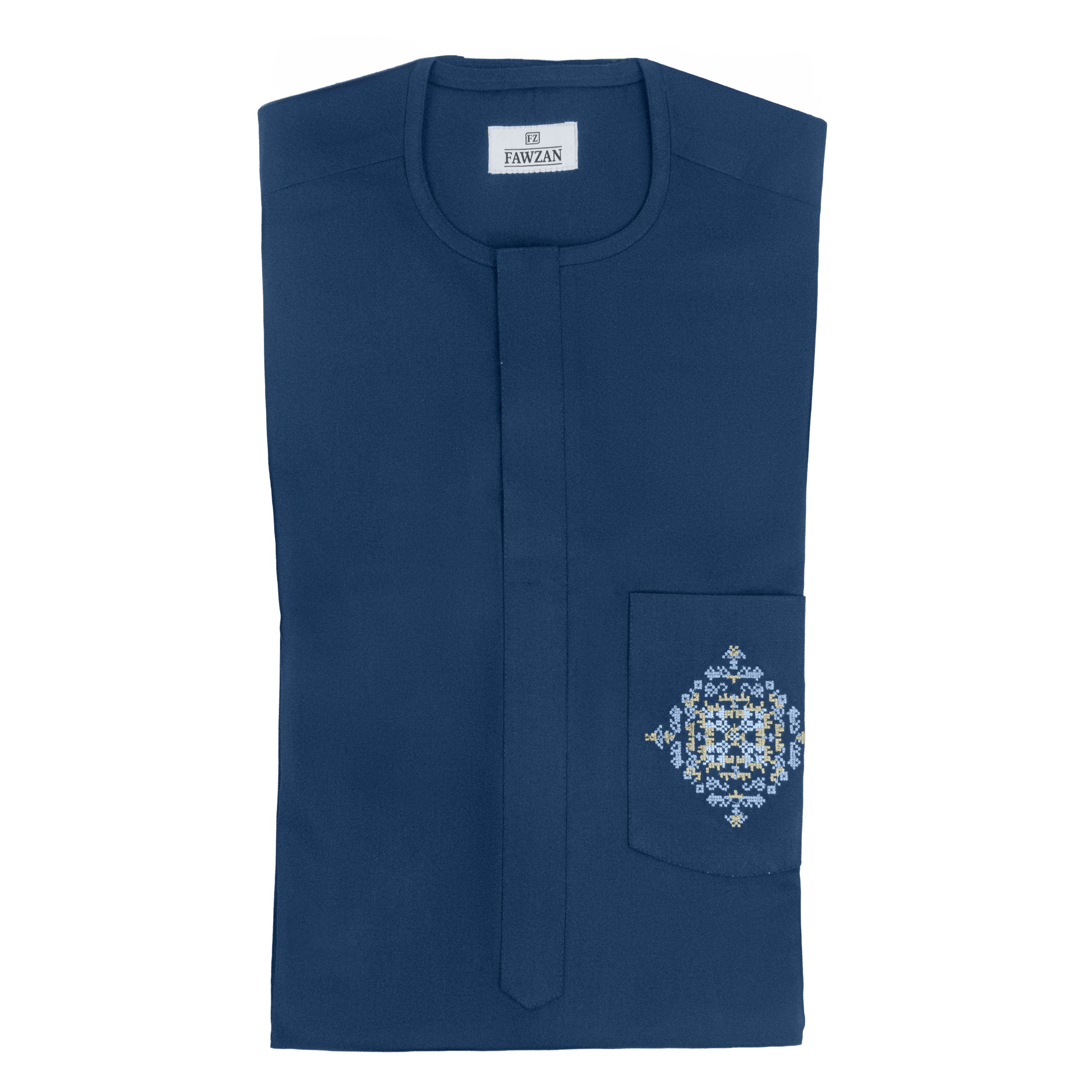 FAWZAN Navy Blue Kaftan Set #Design_D063