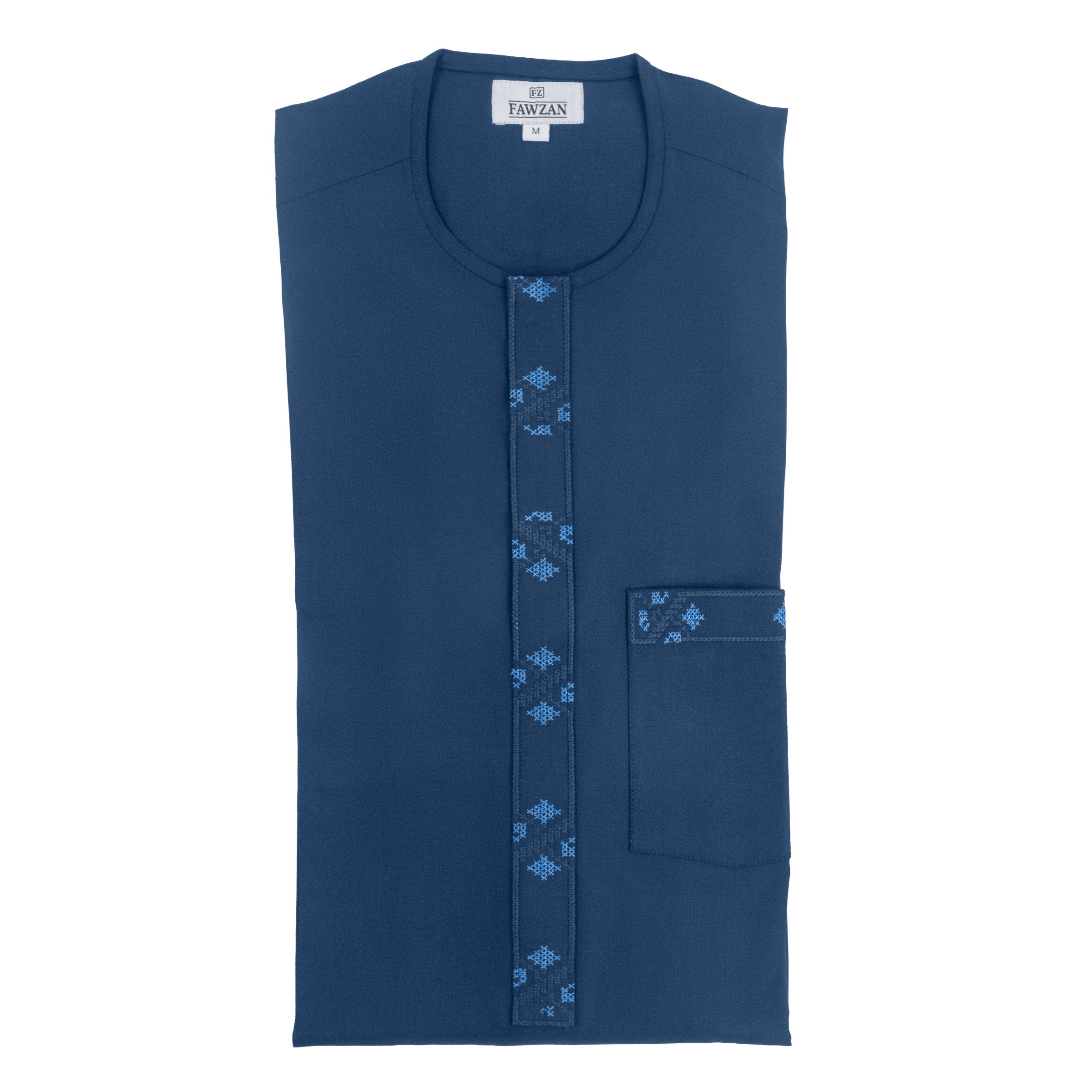 FAWZAN Navy Blue Kaftan Set #Design_D065