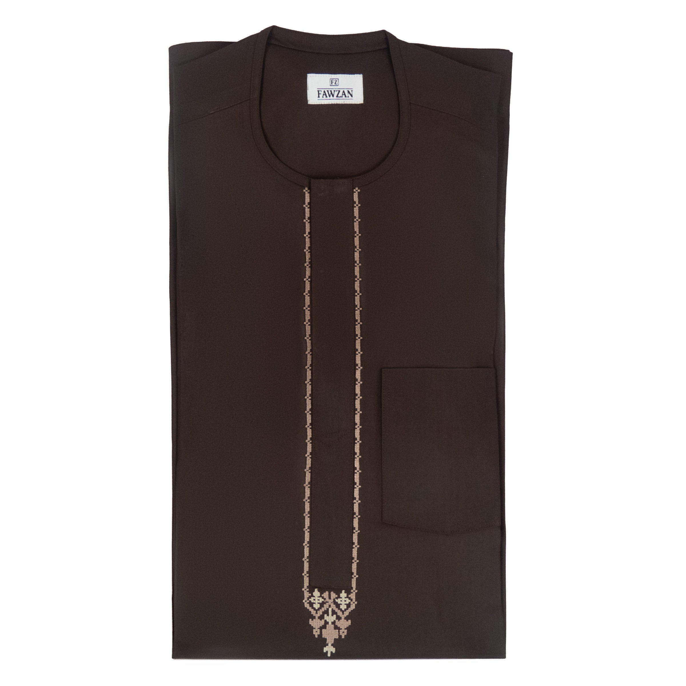 FAWZAN Chocolate Kaftan Set #Design_D075