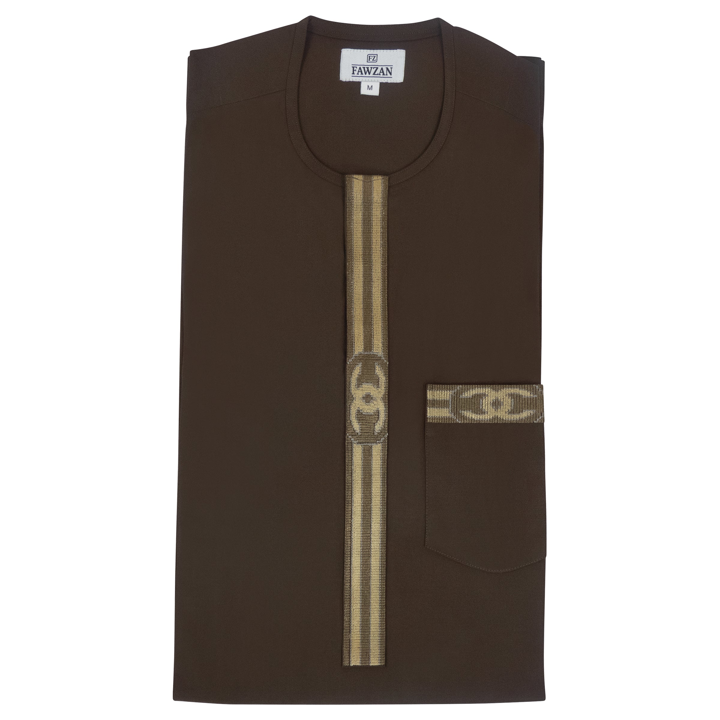 FAWZAN Olive Brown Kaftan Set #Design_D079