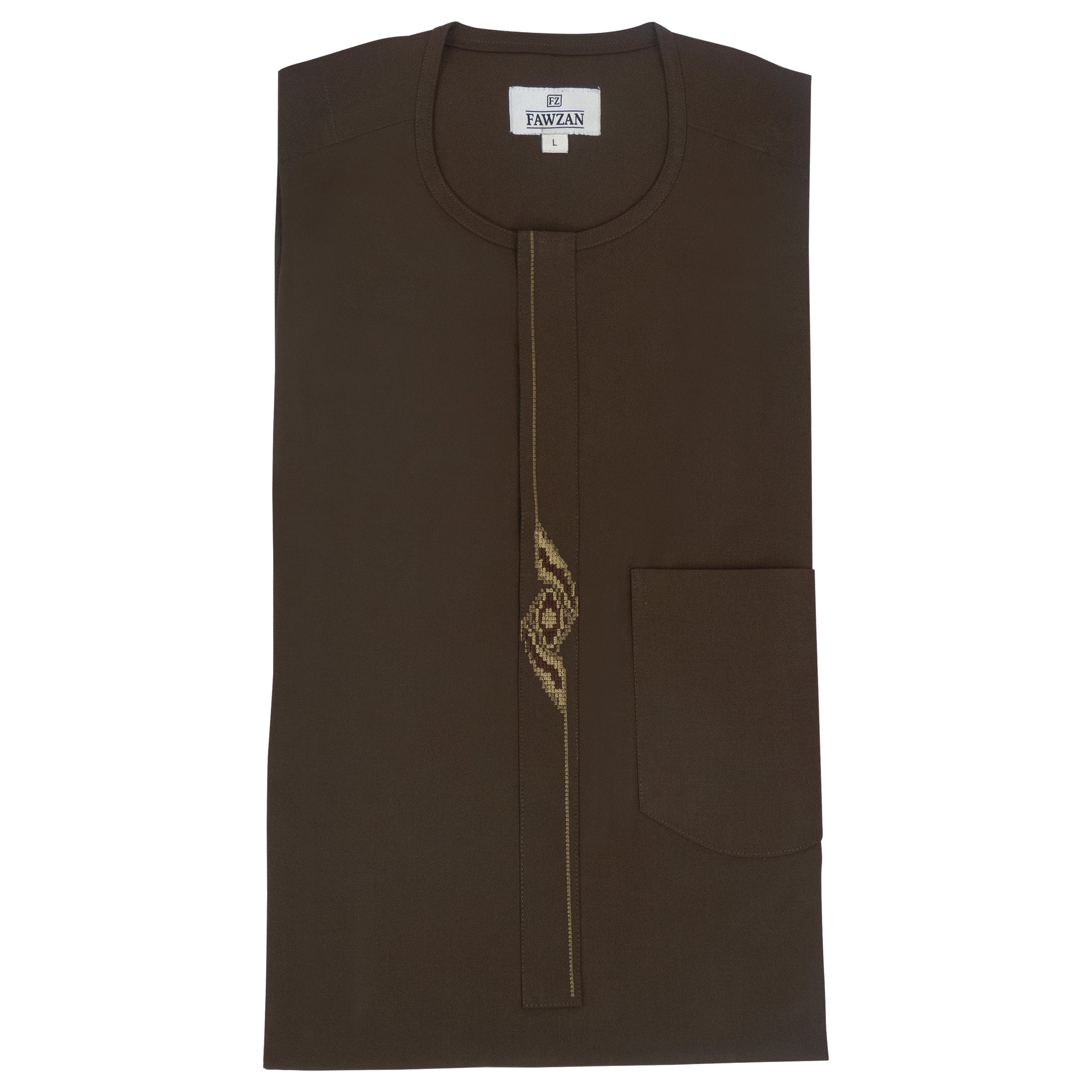 FAWZAN Olive Brown Kaftan Set #Design_D080