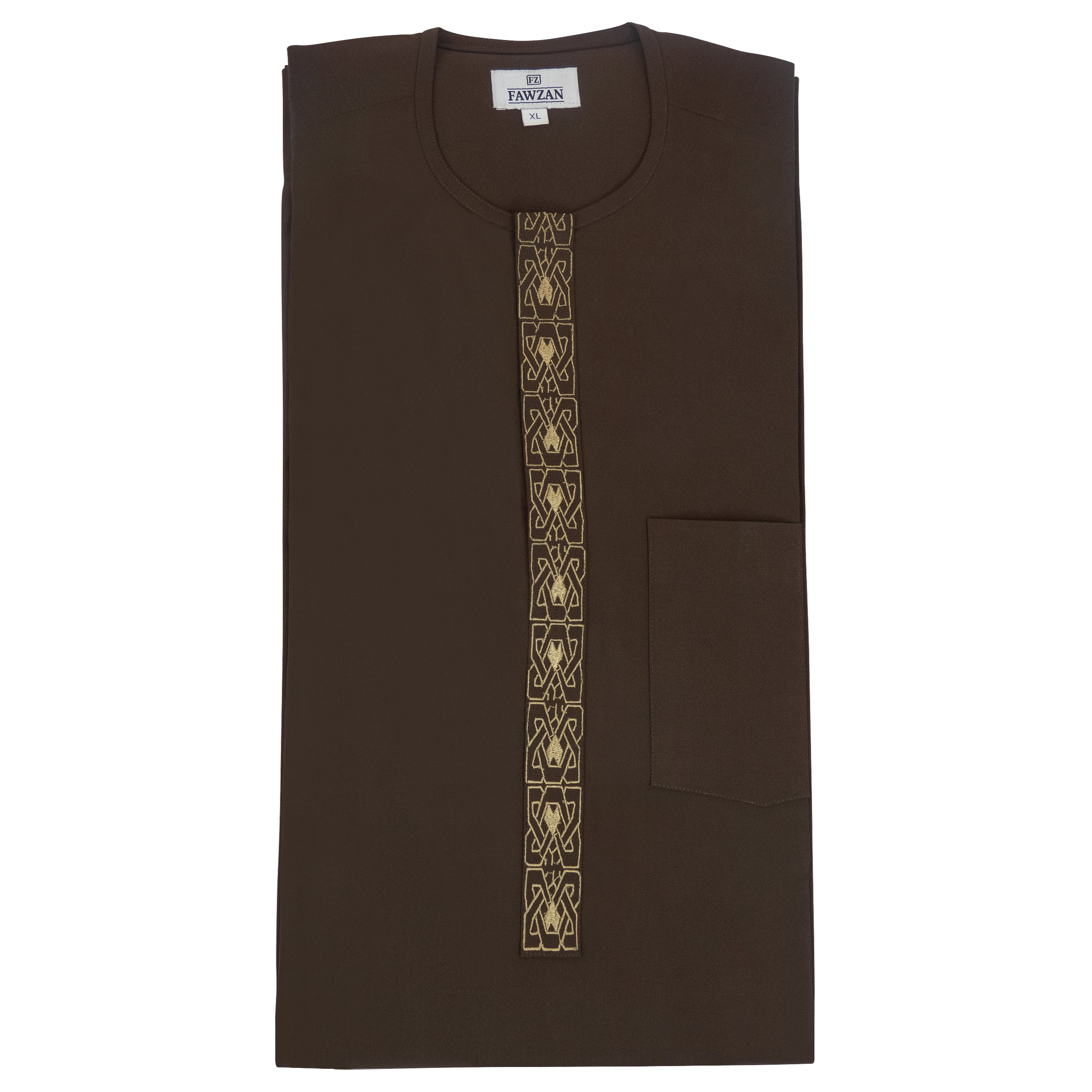 FAWZAN Olive Brown Kaftan Set #Design_D081