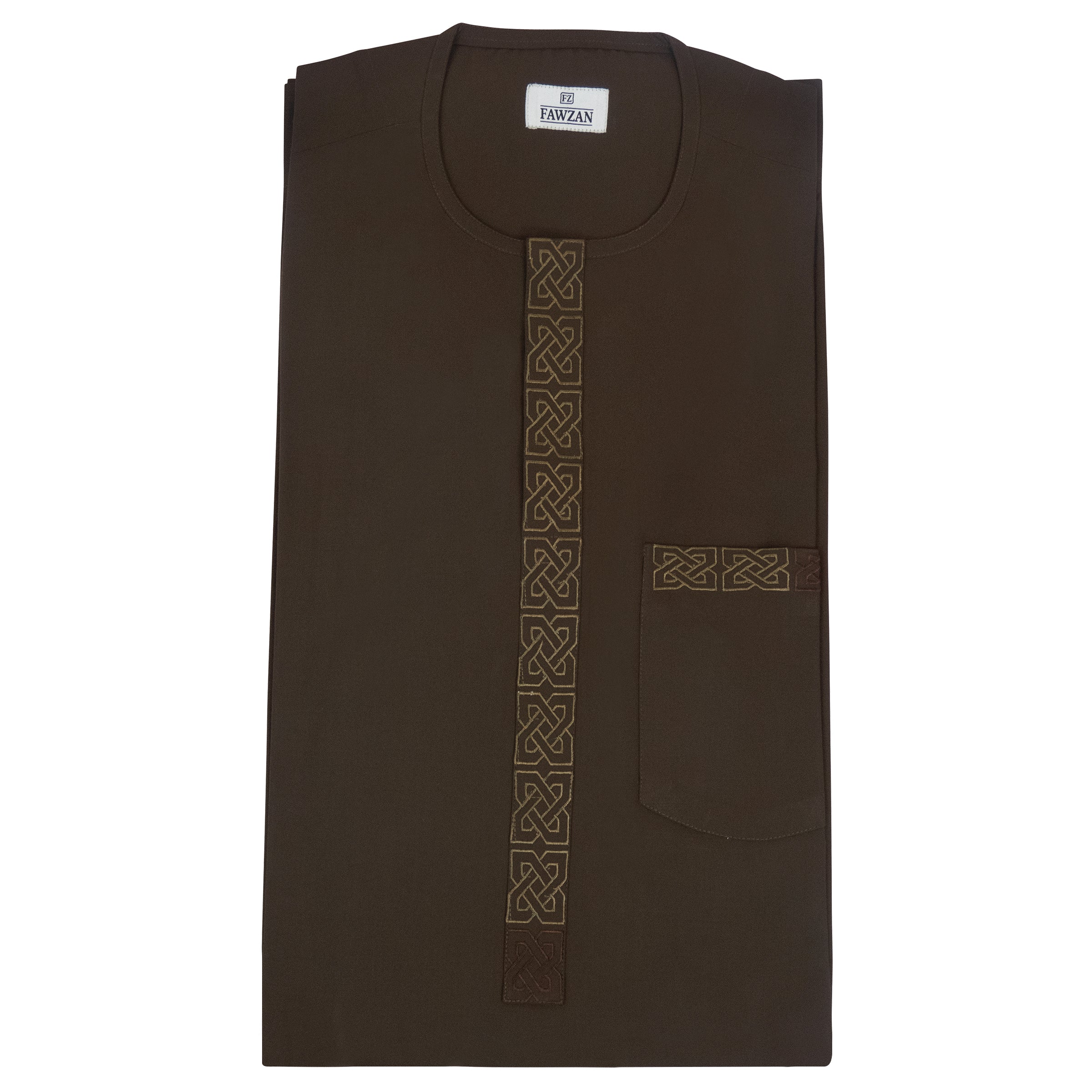 FAWZAN Olive Brown Kaftan Set #Design_D082