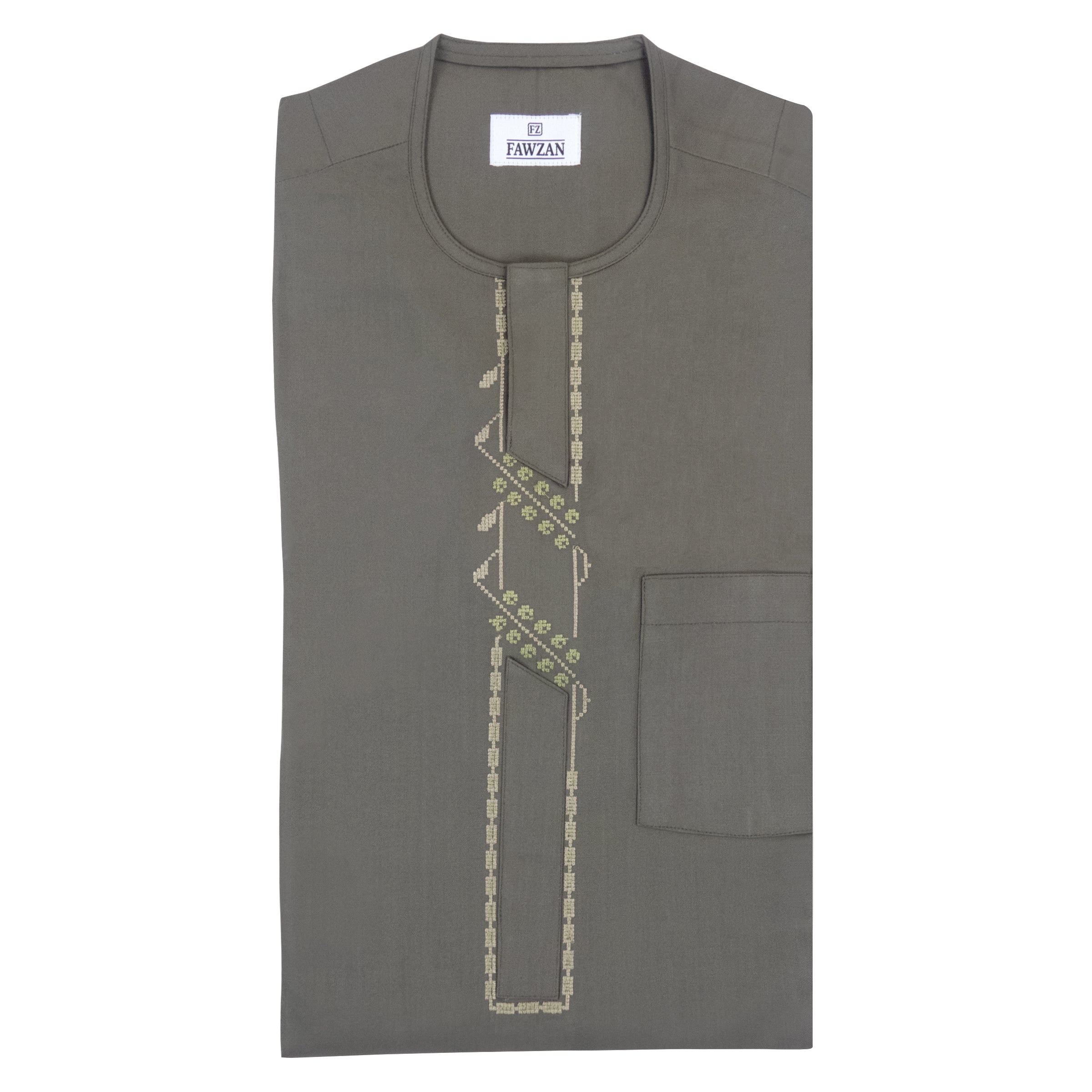 FAWZAN Taupe Kaftan Set #Design_D086