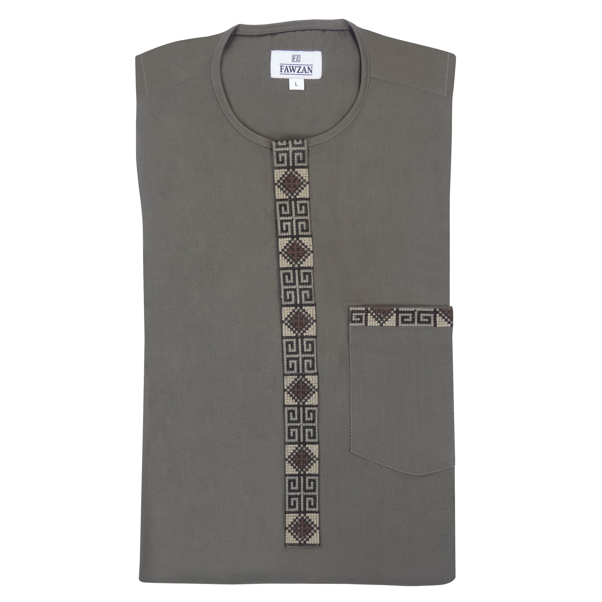 FAWZAN Taupe Kaftan Set #Design_D087
