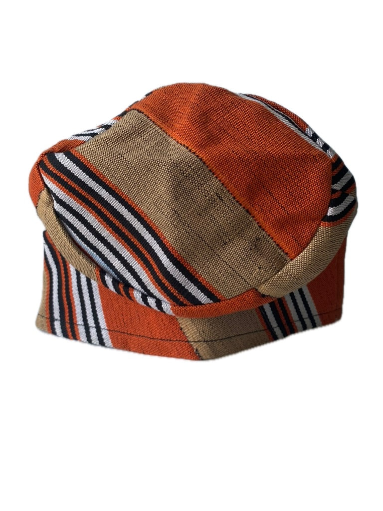 Brown & Orange Yoruba Fila — Folded Base