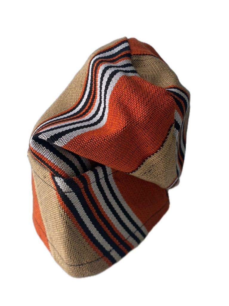 Brown & Orange Yoruba Fila — Folded Base