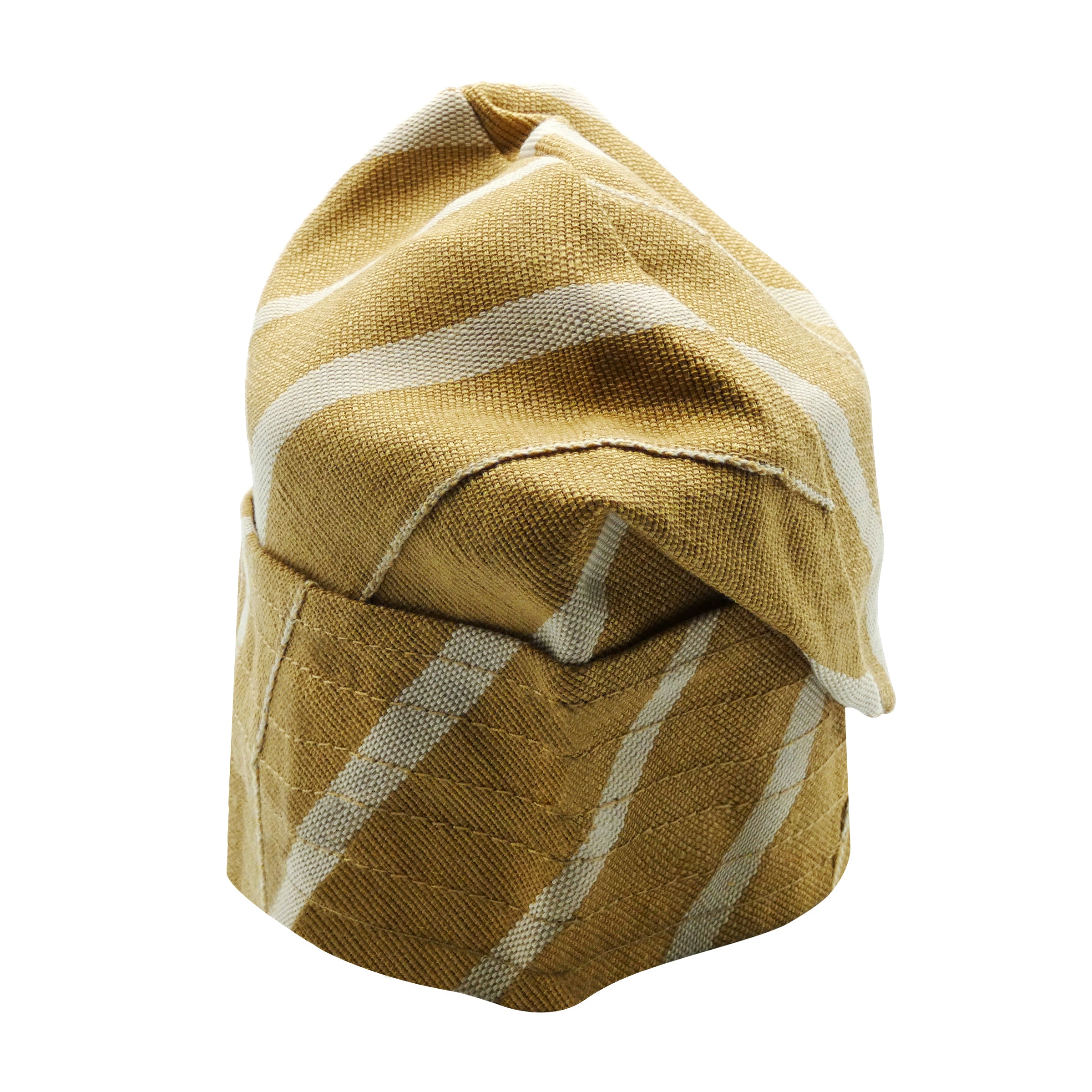 Brown & White Yoruba Fila - Multi-Stitch Base