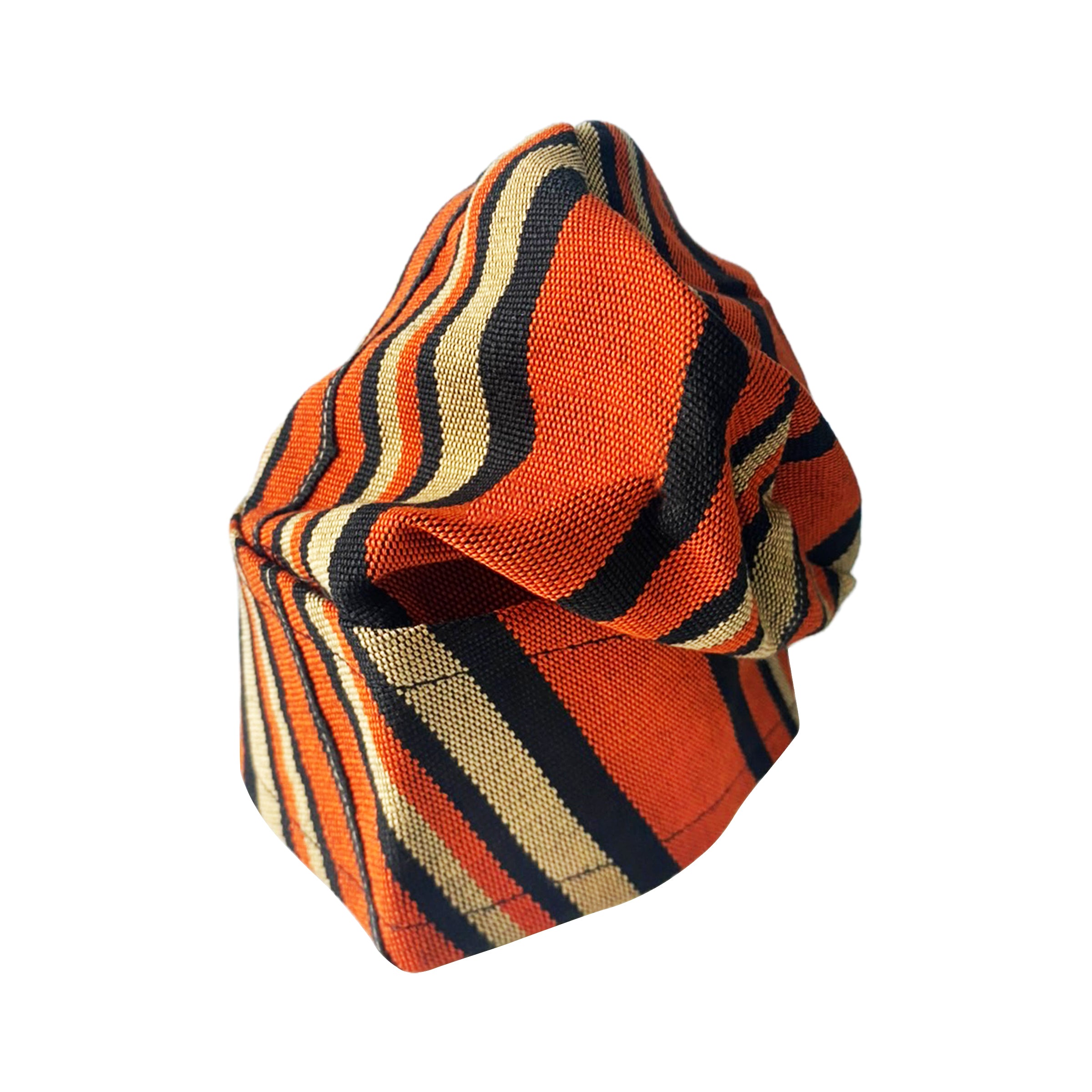 Orange & Black Yoruba Fila – Folded Base