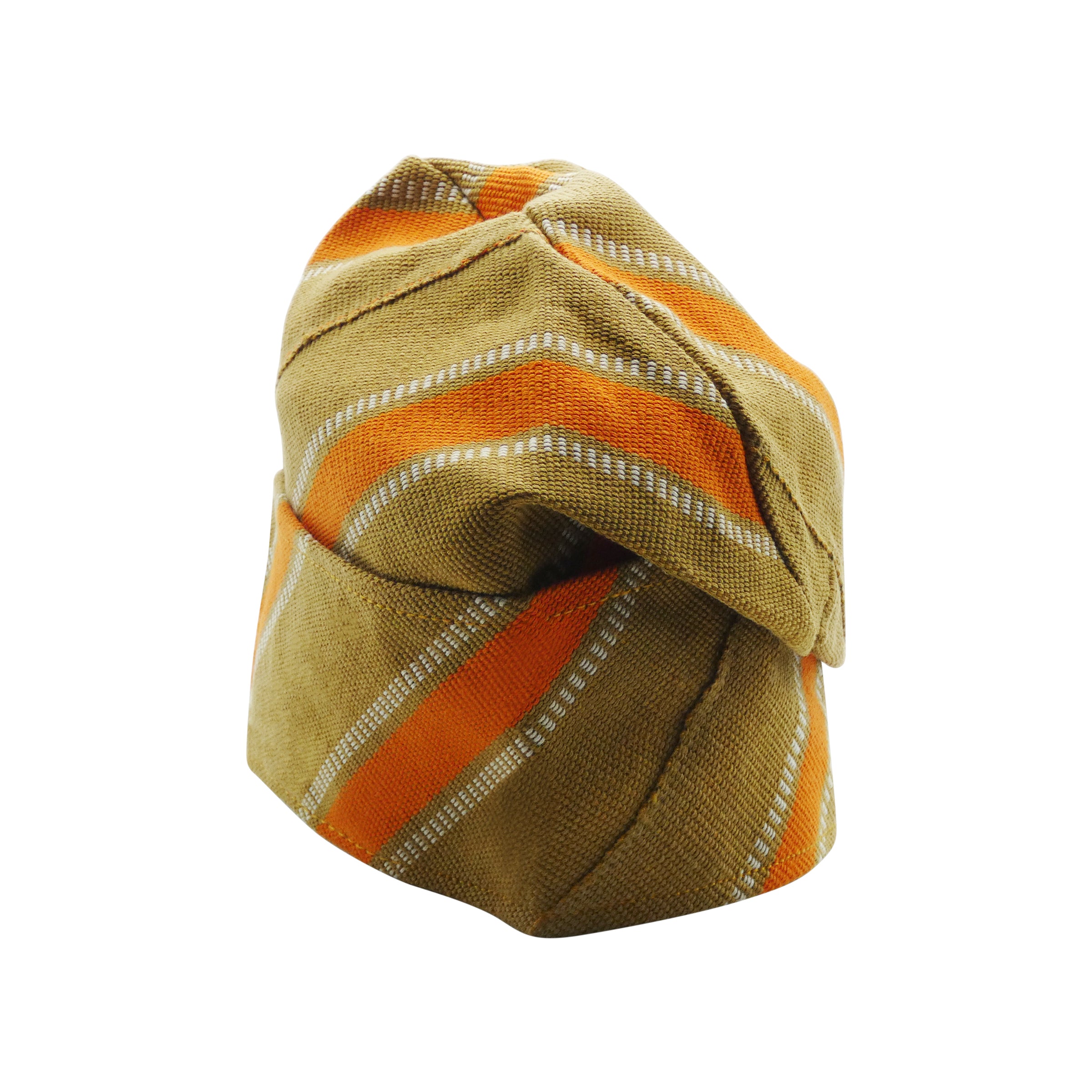 Brown & Orange Yoruba Fila – Folded Base