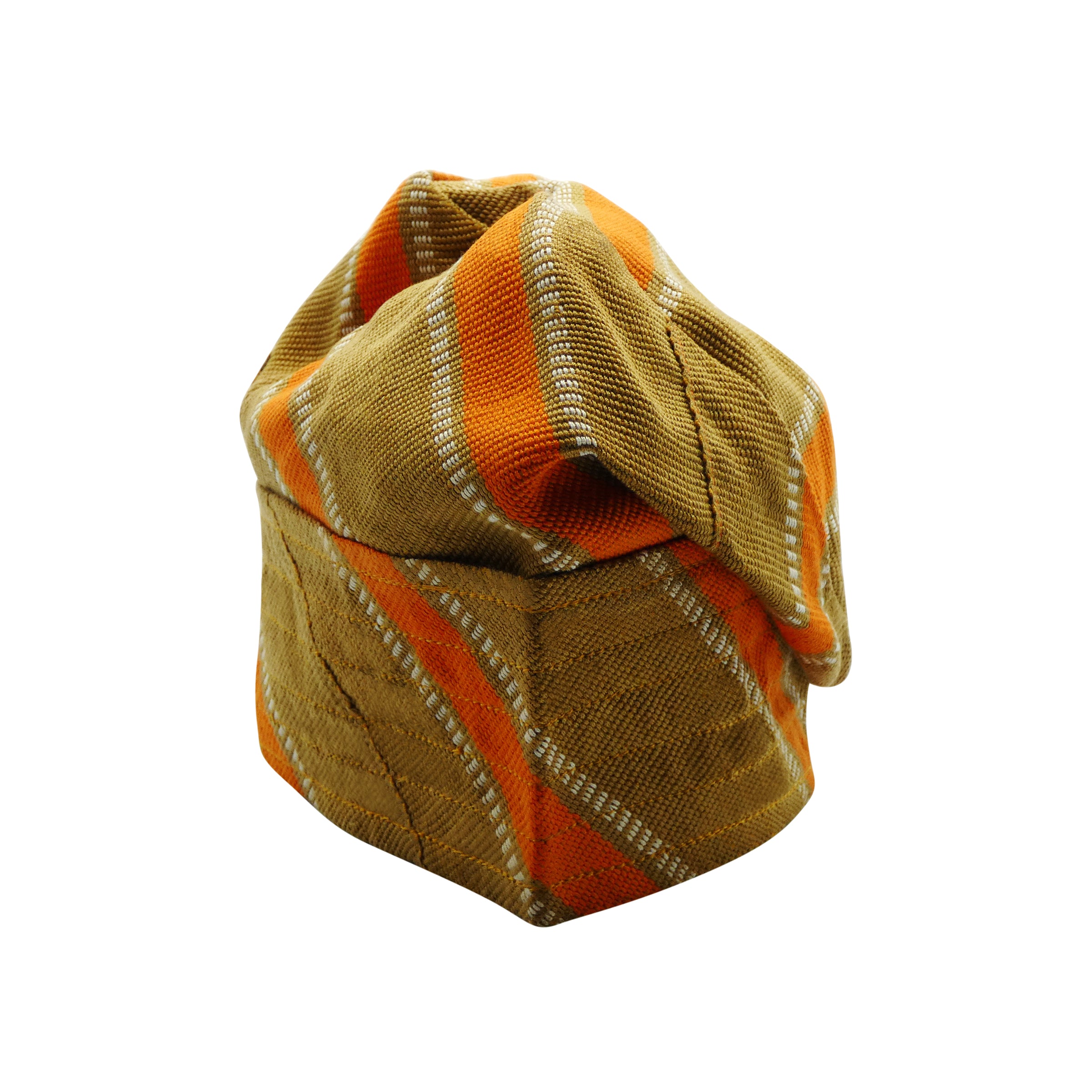 Brown & Orange Yoruba Fila – Multi-Stitch Base