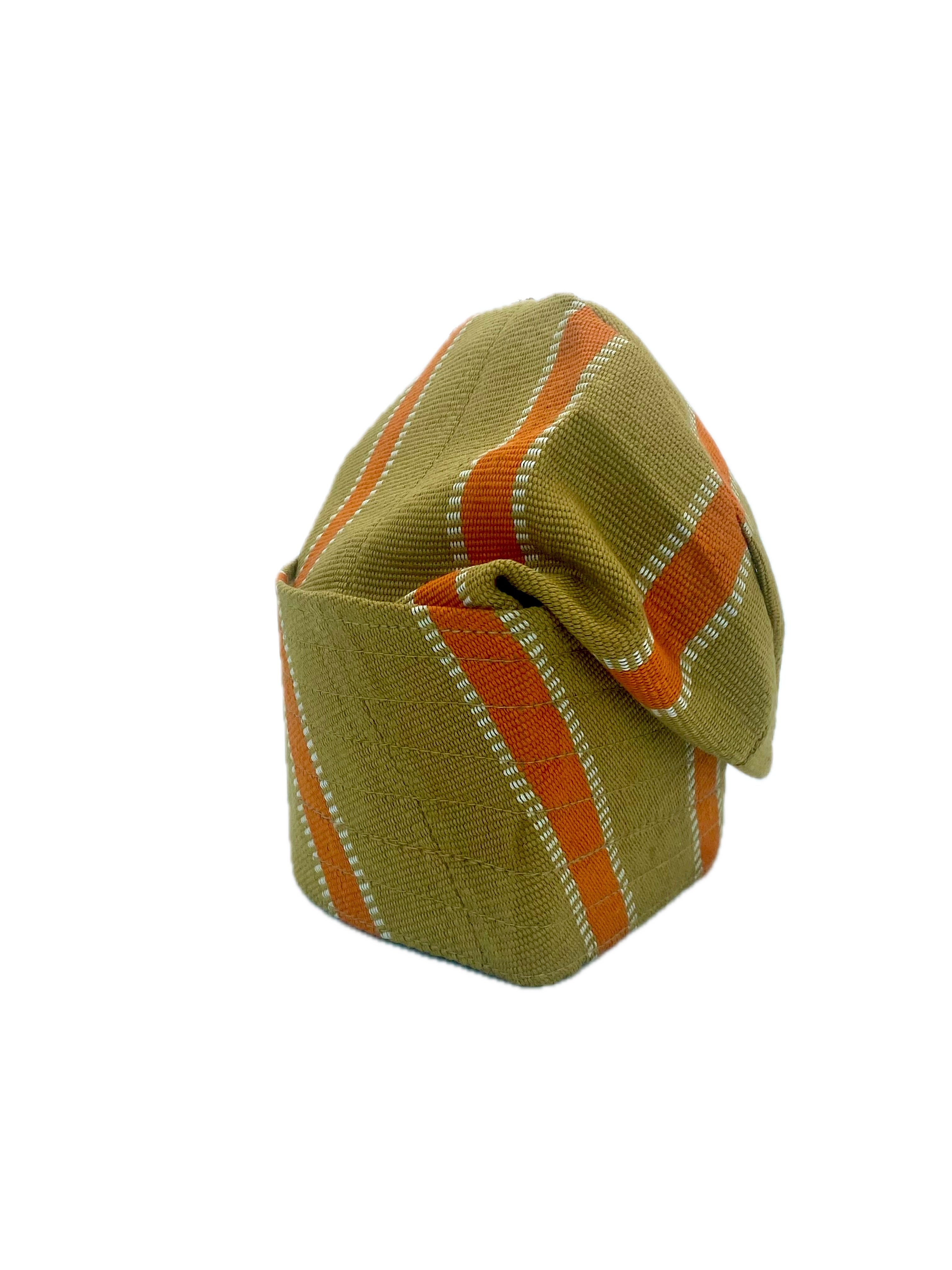 Brown & Orange Yoruba Fila – Multi-Stitch Base