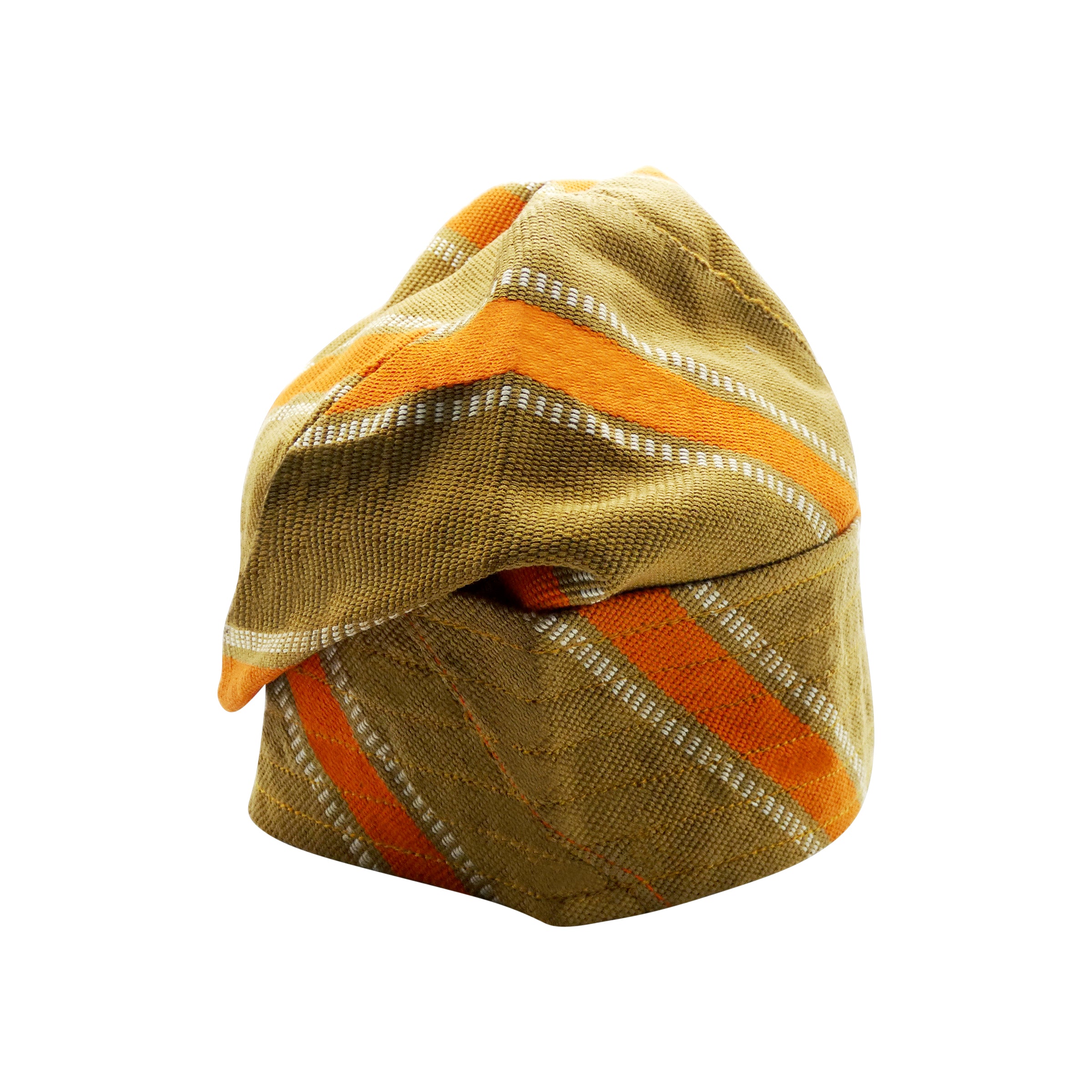 Brown & Orange Yoruba Fila – Multi-Stitch Base