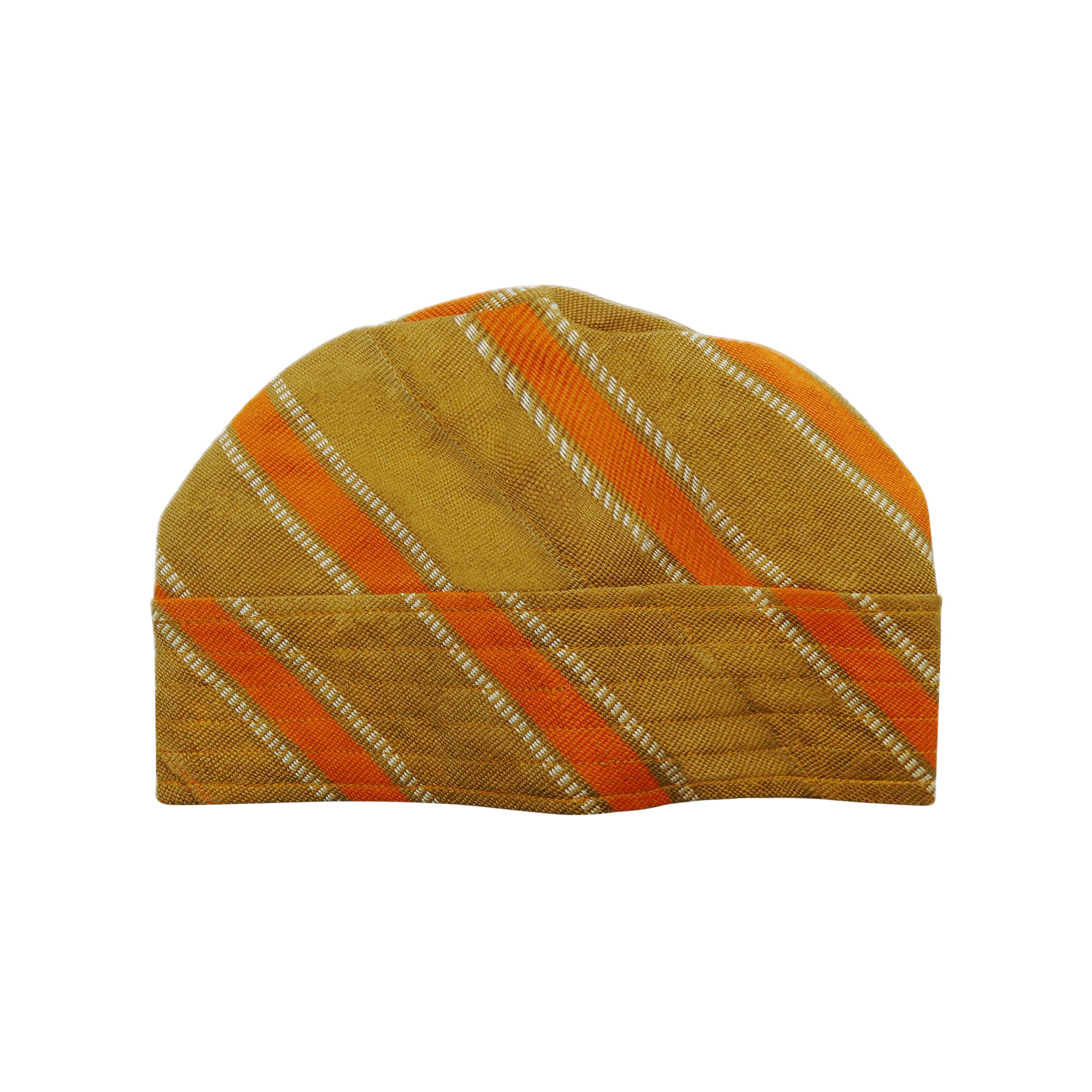 Brown & Orange Yoruba Fila – Multi-Stitch Base