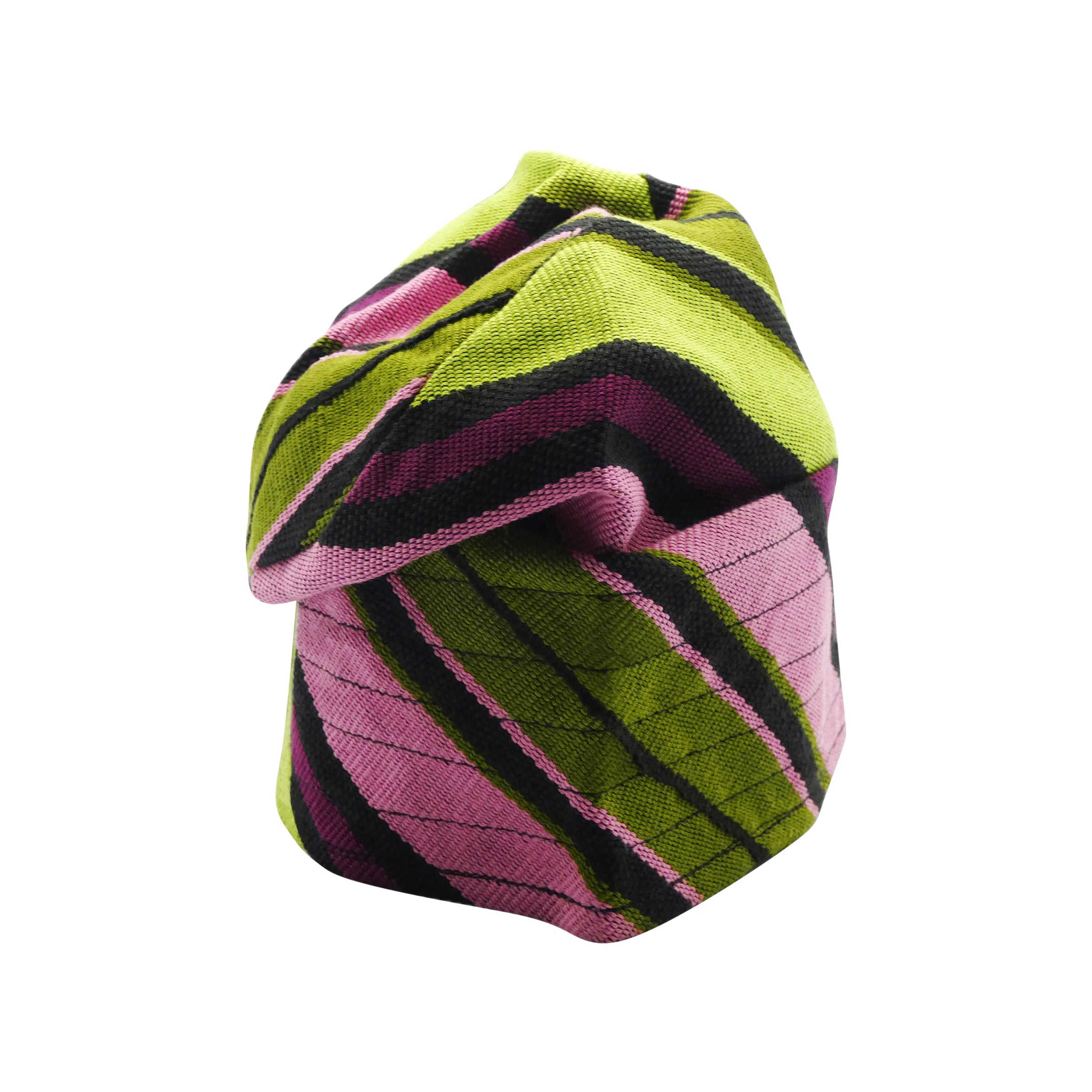 Pink & Green Yoruba Fila – Multi-Stitch Base