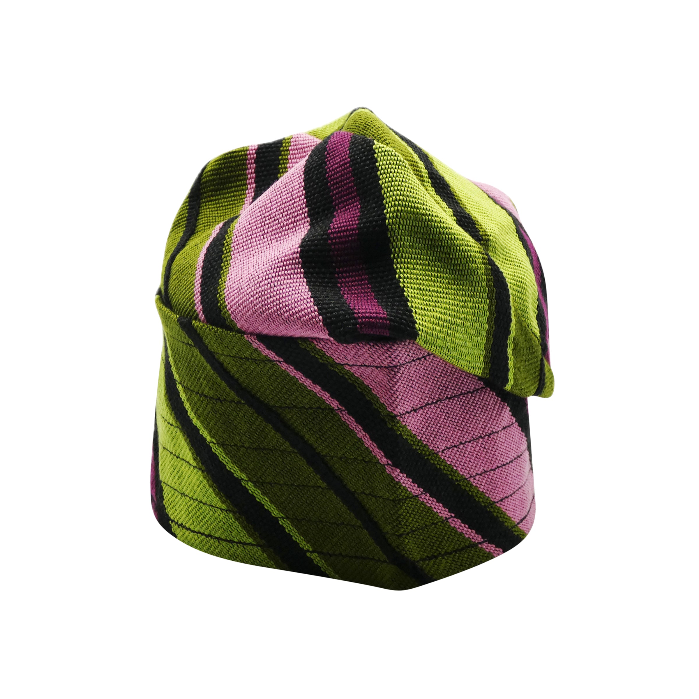 Pink & Green Yoruba Fila – Multi-Stitch Base