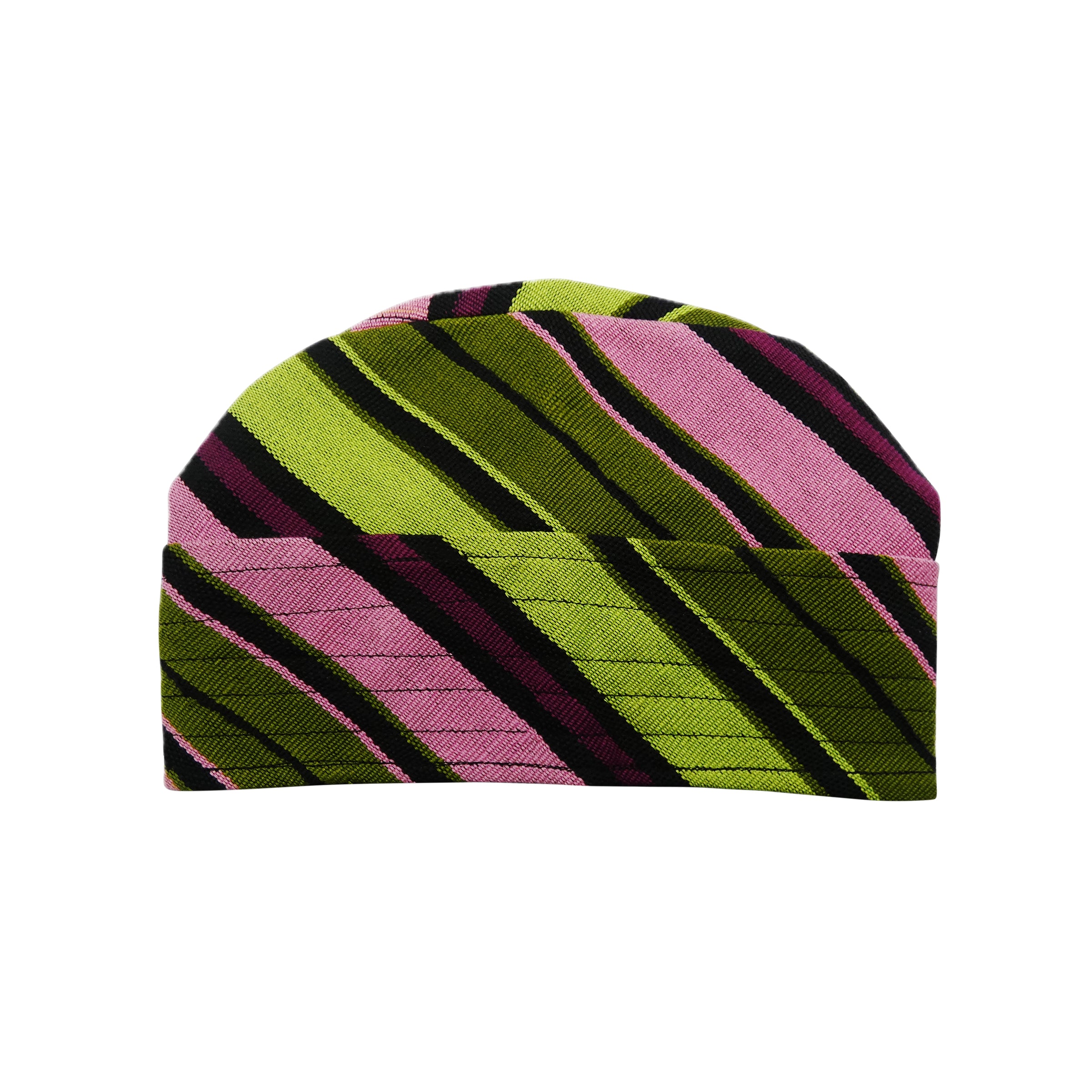 Pink & Green Yoruba Fila – Multi-Stitch Base