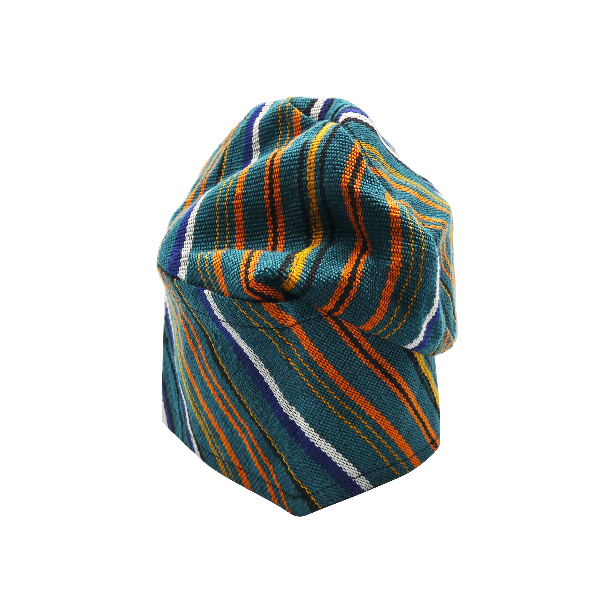 Teal Multi-Colour Yoruba Fila – Folded Base