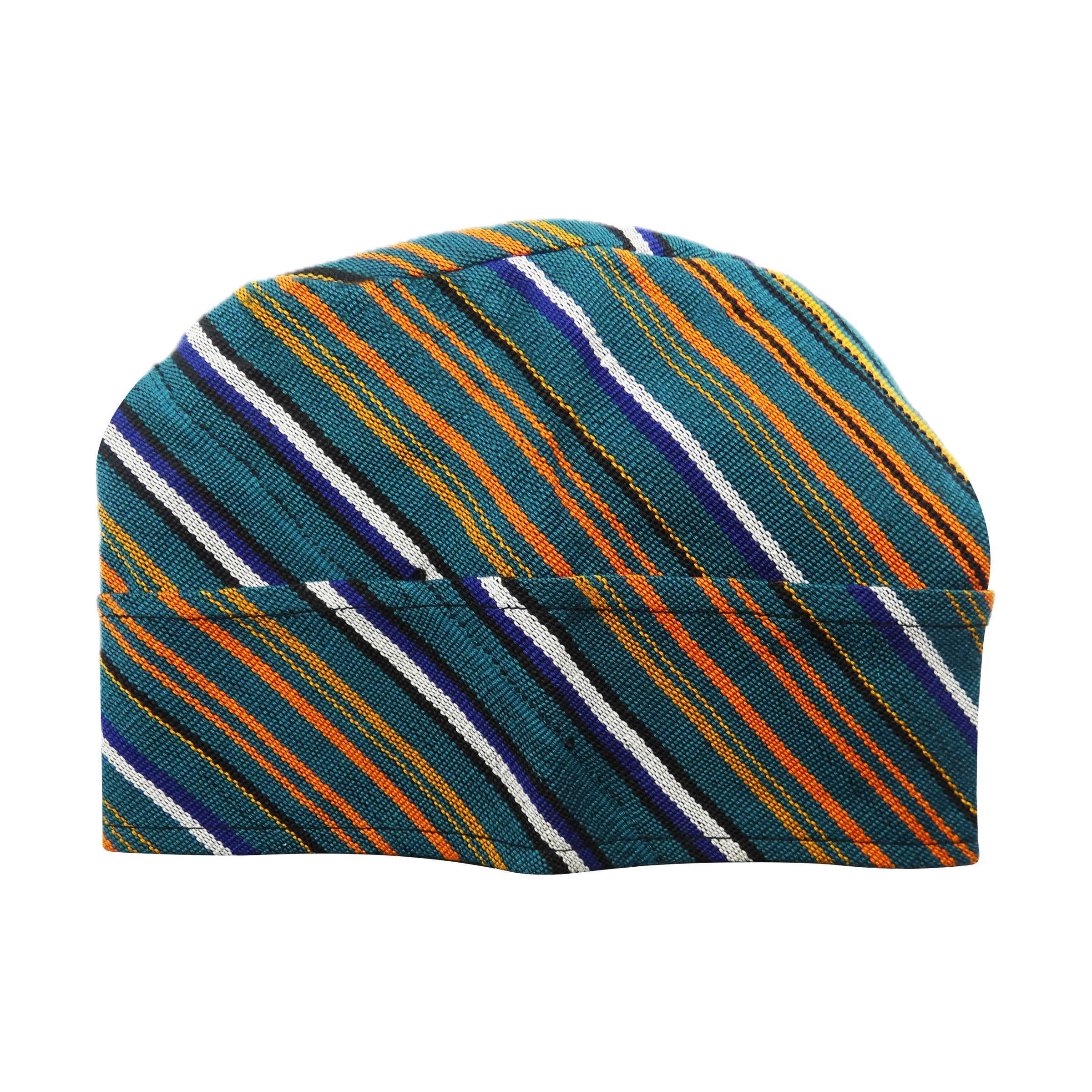 Teal Multi-Colour Yoruba Fila – Folded Base