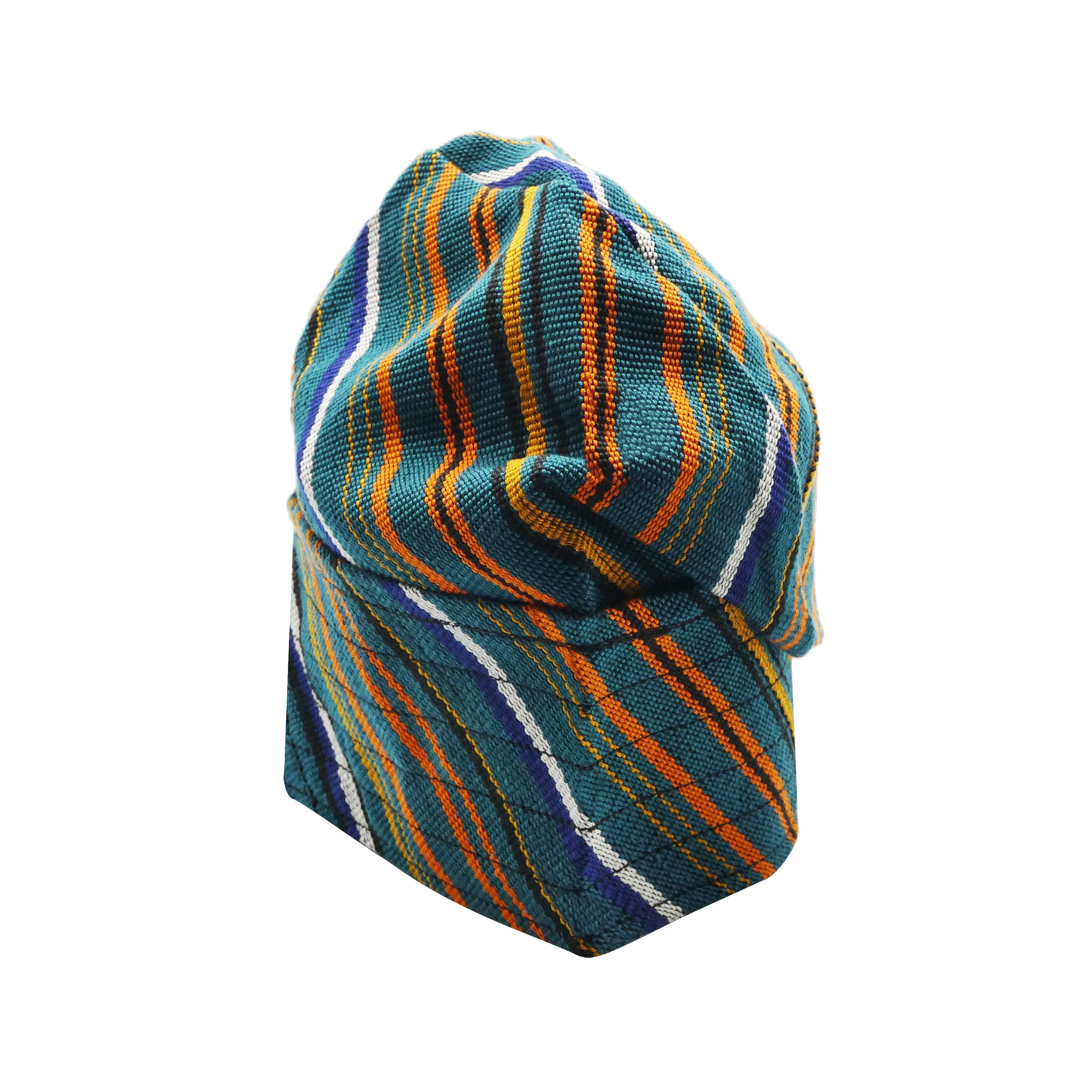 Teal Multicolour Yoruba Fila – Multi-Stitch Base