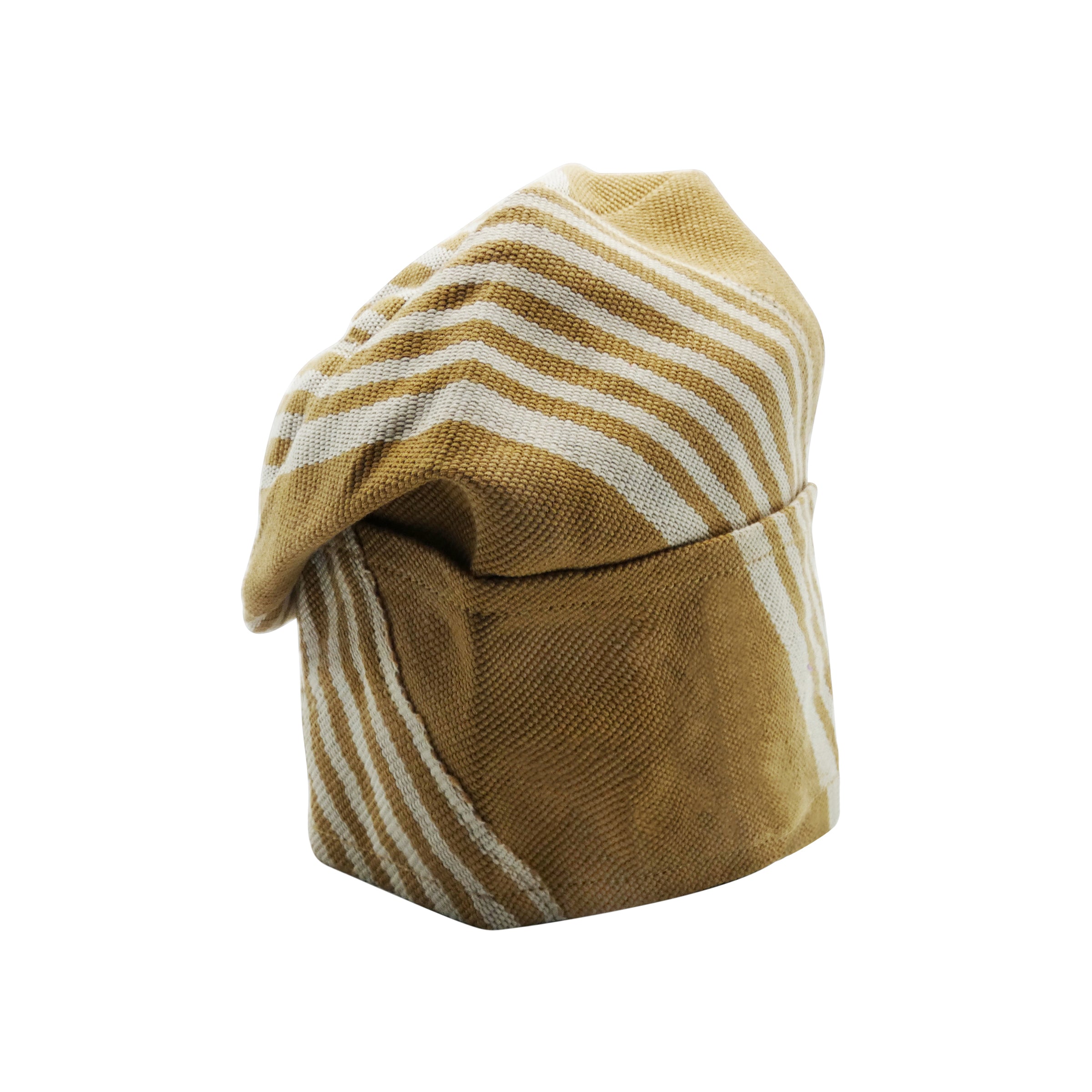 Beige & White Yoruba Fila – Folded Base
