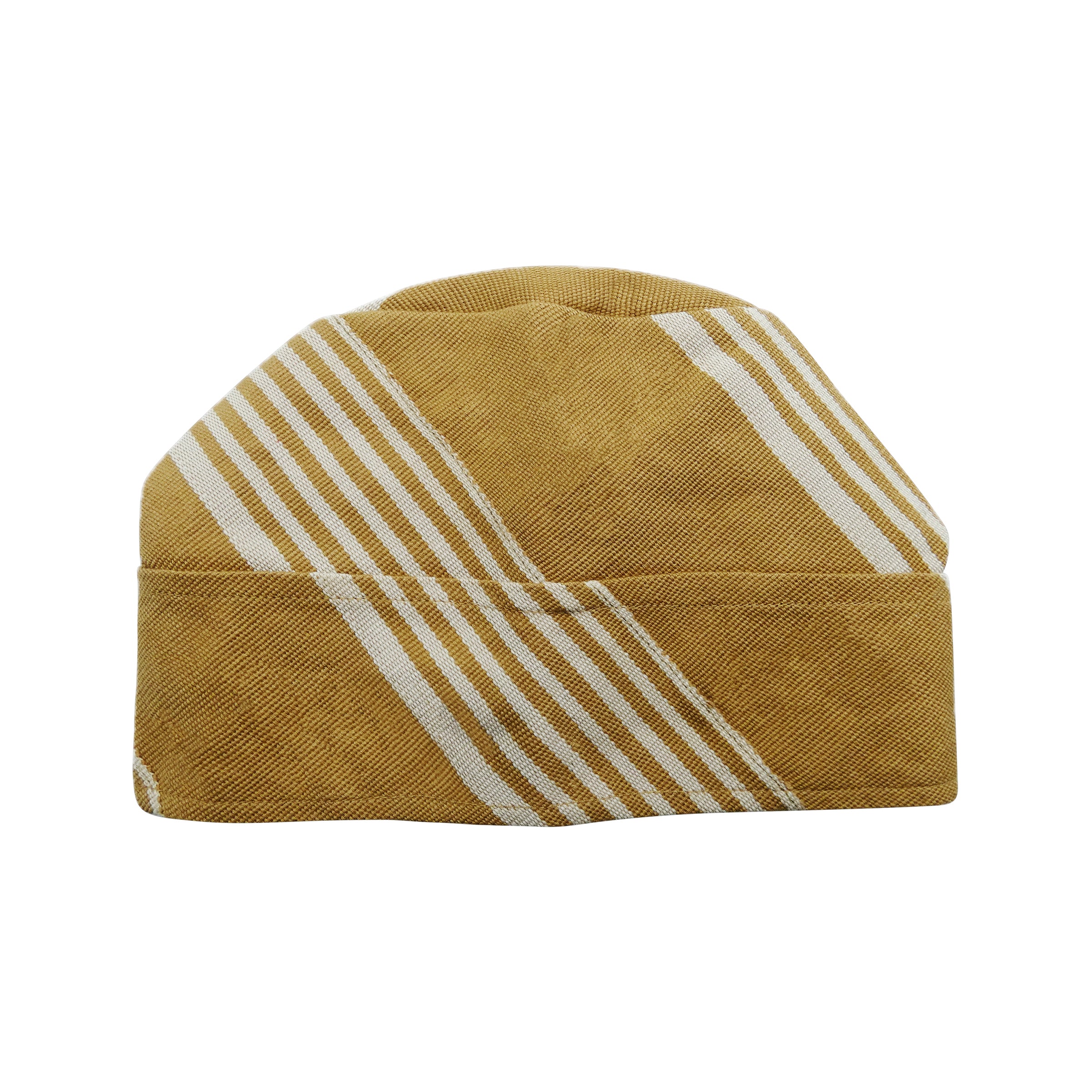 Beige & White Yoruba Fila – Folded Base