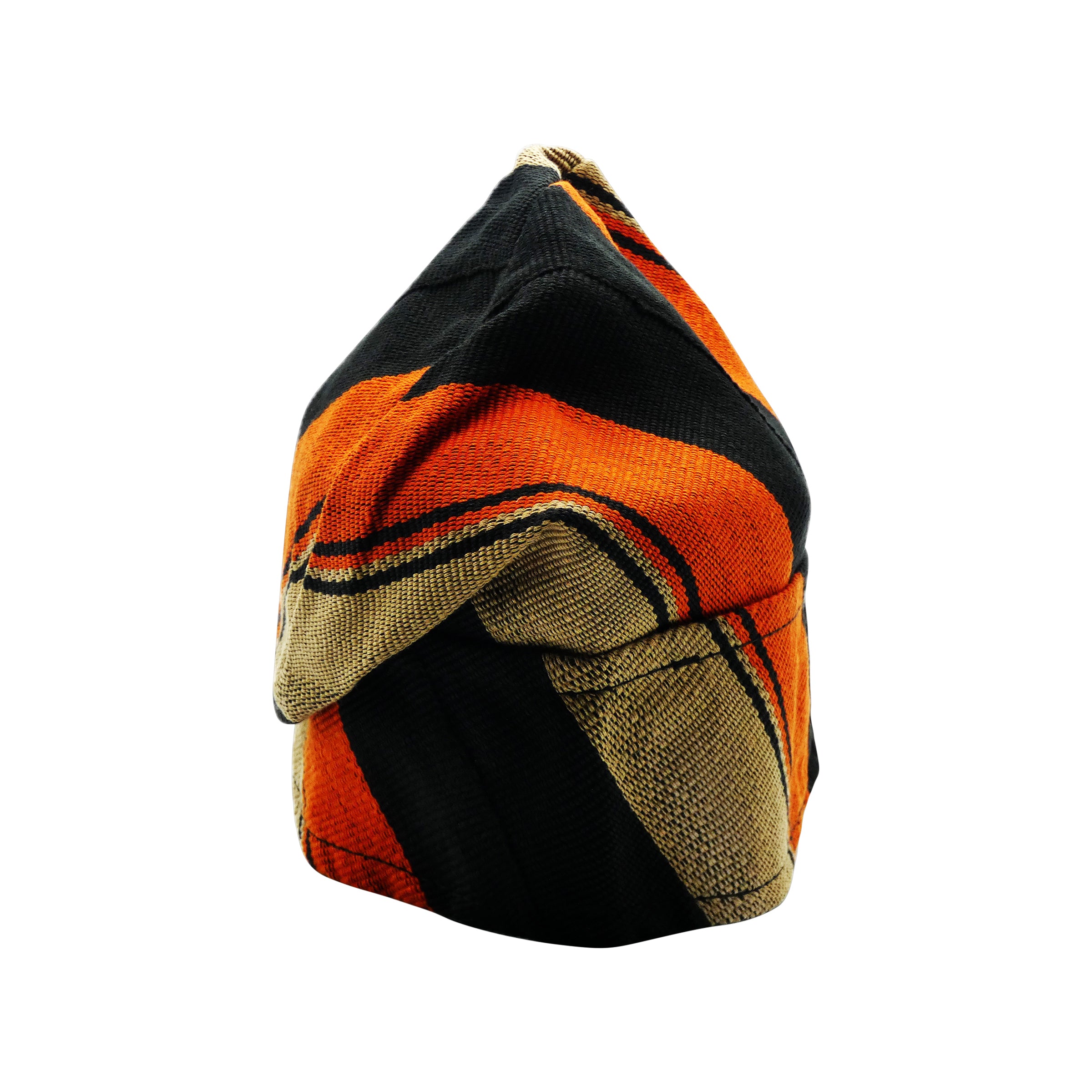 Black & Orange Yoruba Fila – Folded Base