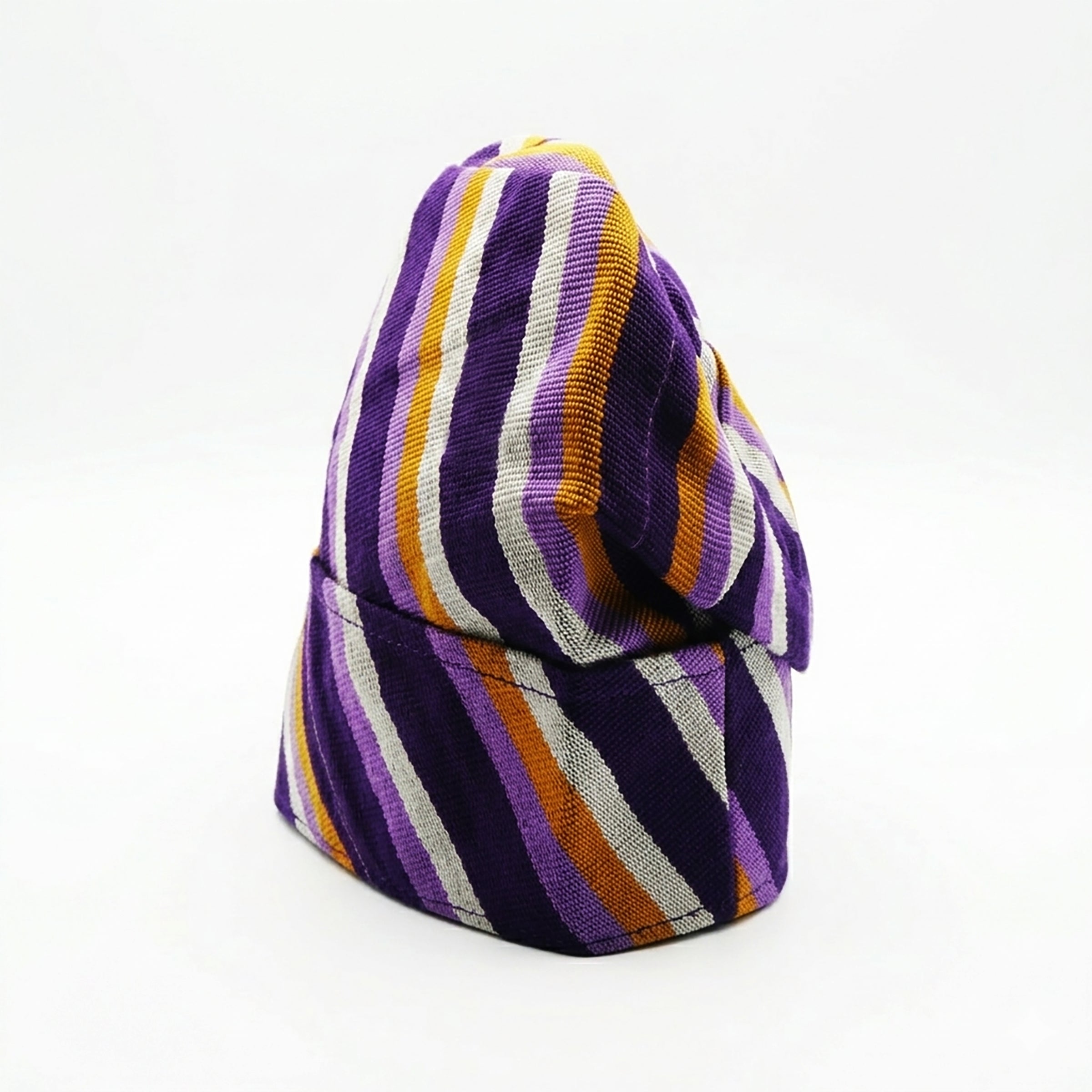 Purple & Gold Yoruba Fila – Folded Base