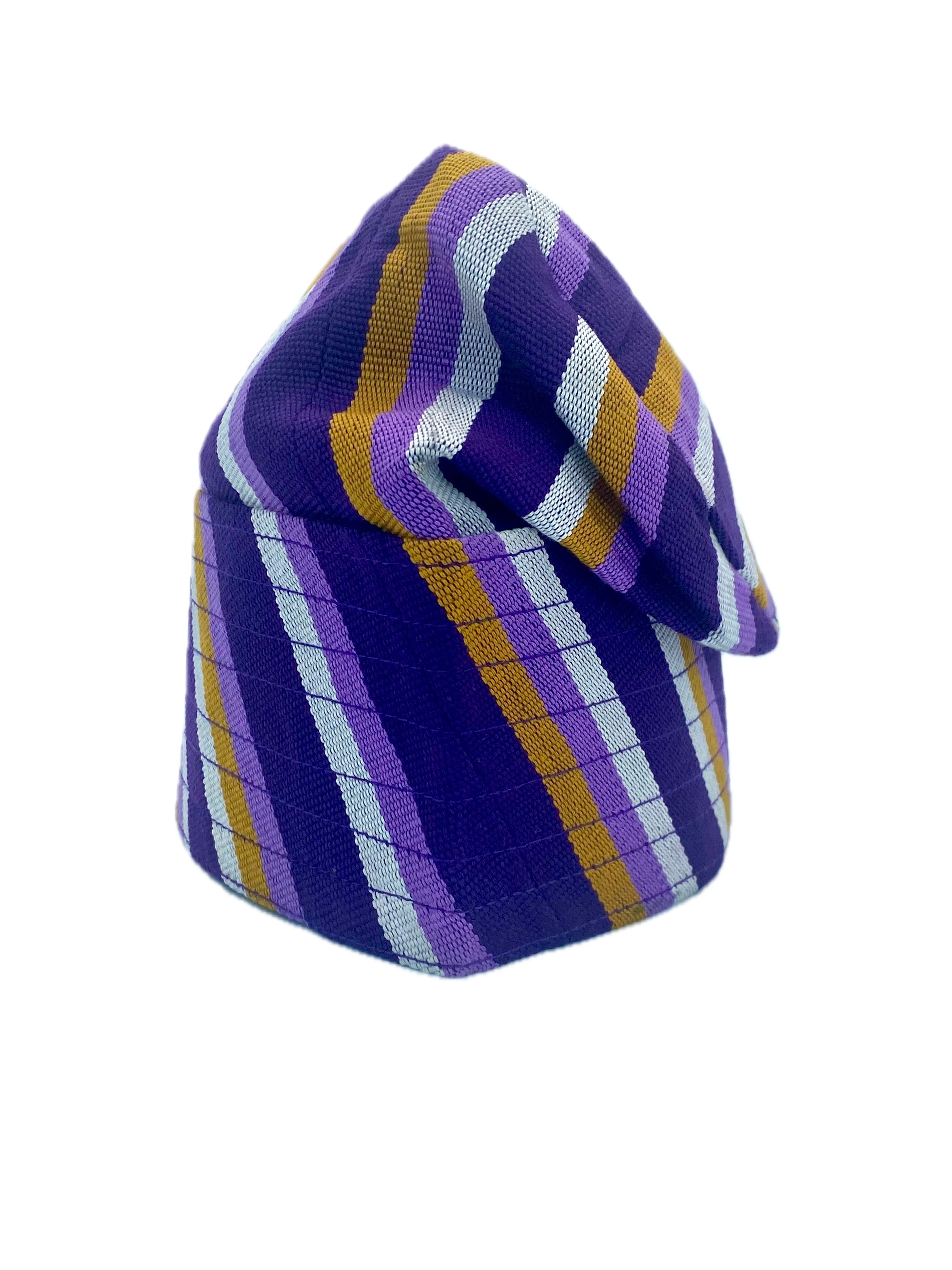 Purple Gold Yoruba Fila – Multi-Stitch Base