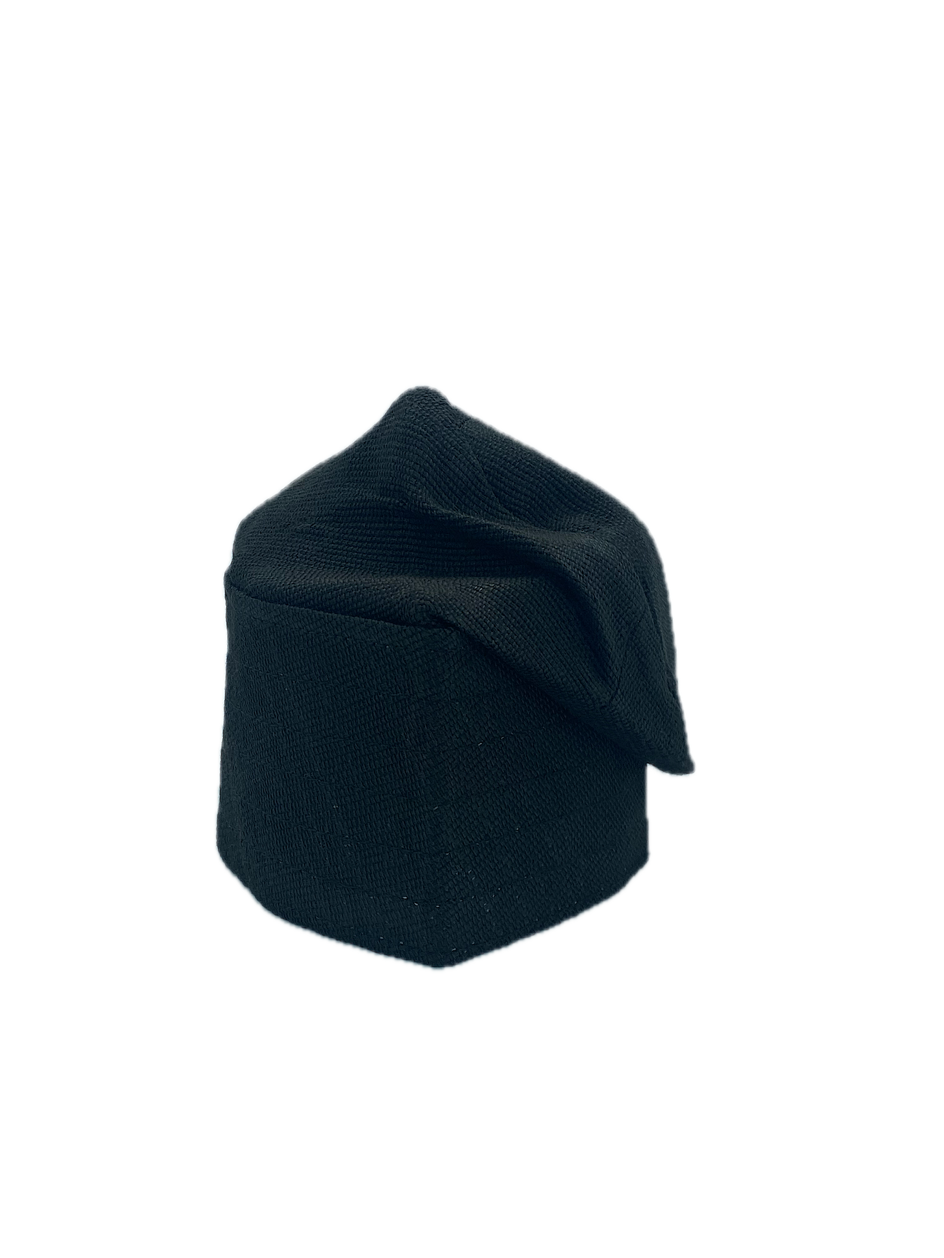 Plain Black Kids Yoruba Fila Cap - Multi-Stitch Design