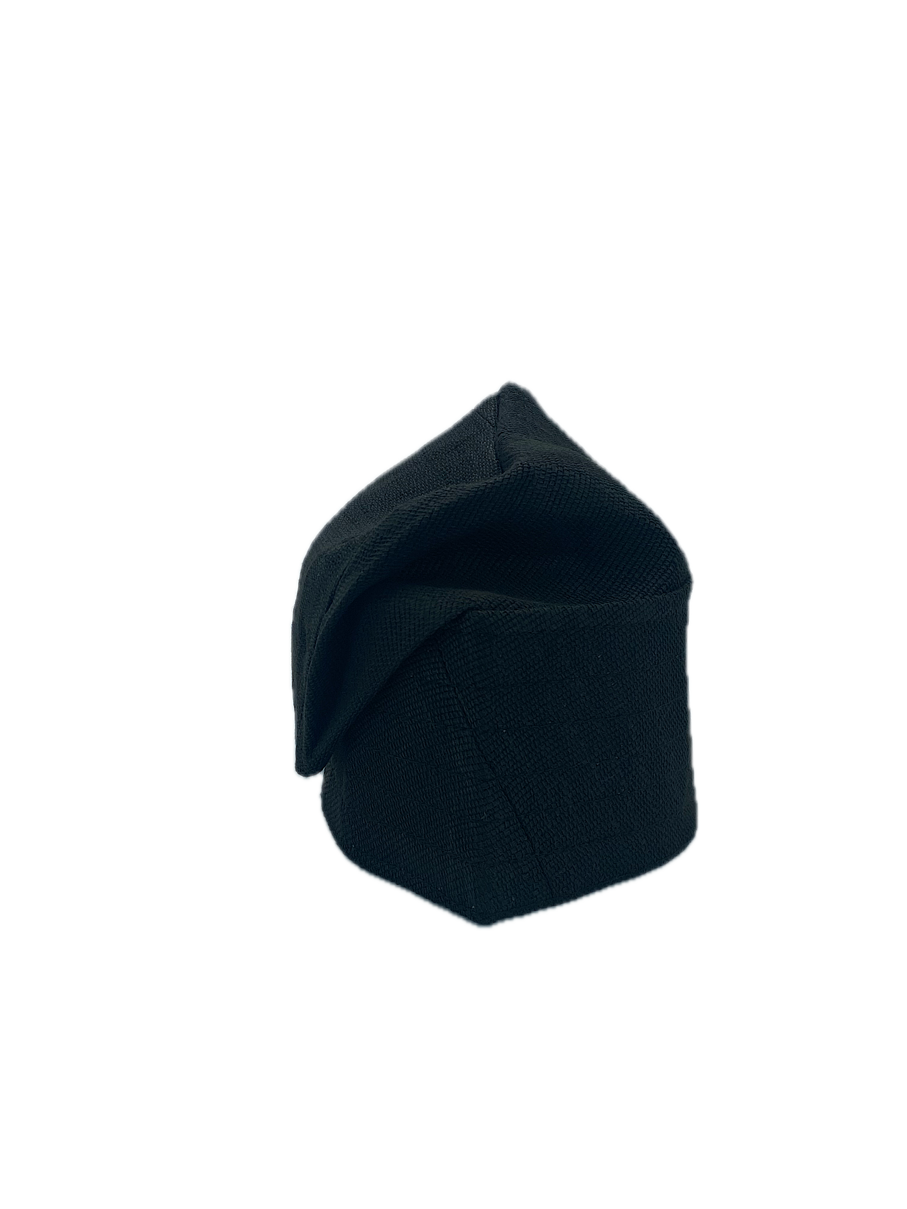 Plain Black Kids Yoruba Fila Cap - Multi-Stitch Design