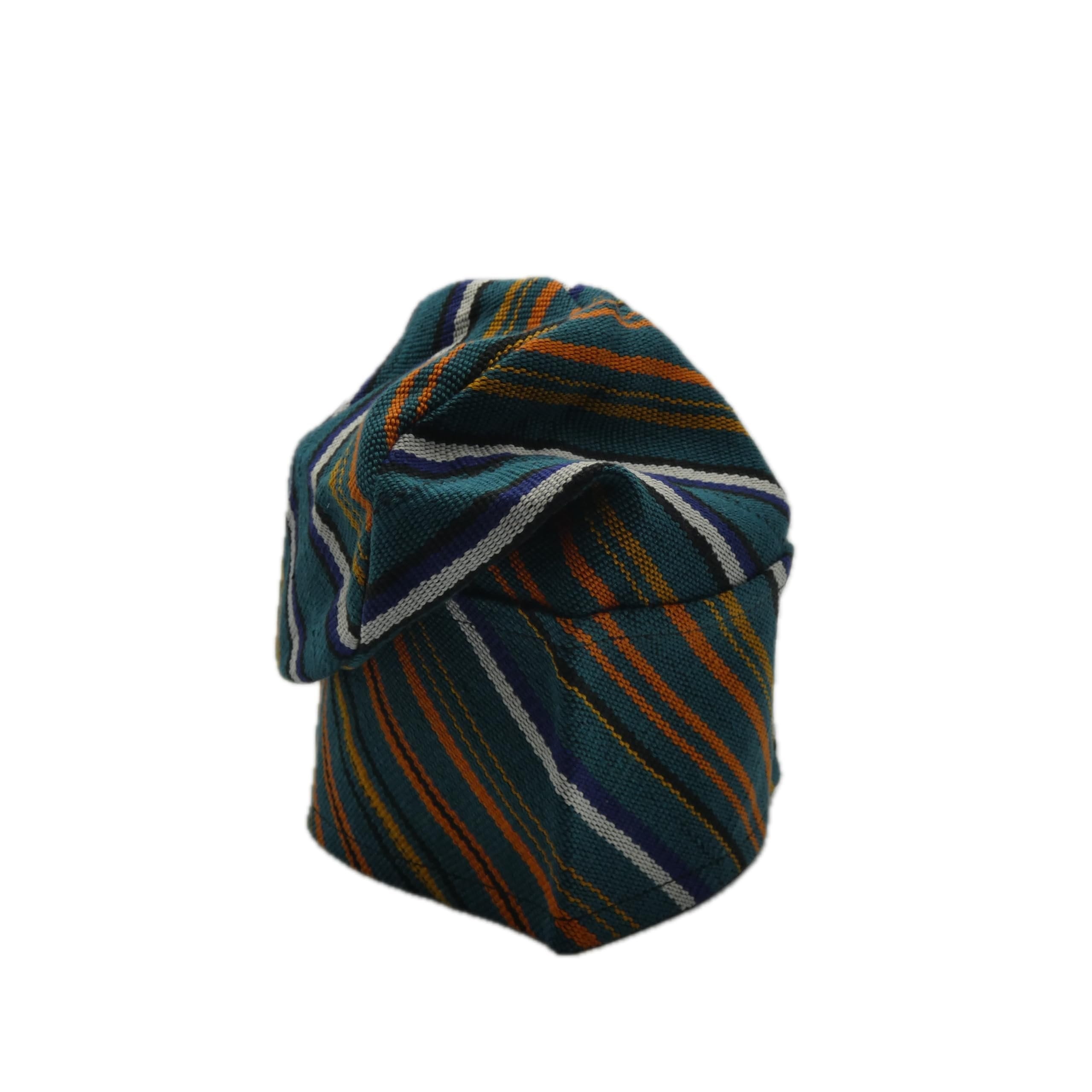 Teal Multi-Colour Yoruba Fila – Folded Base
