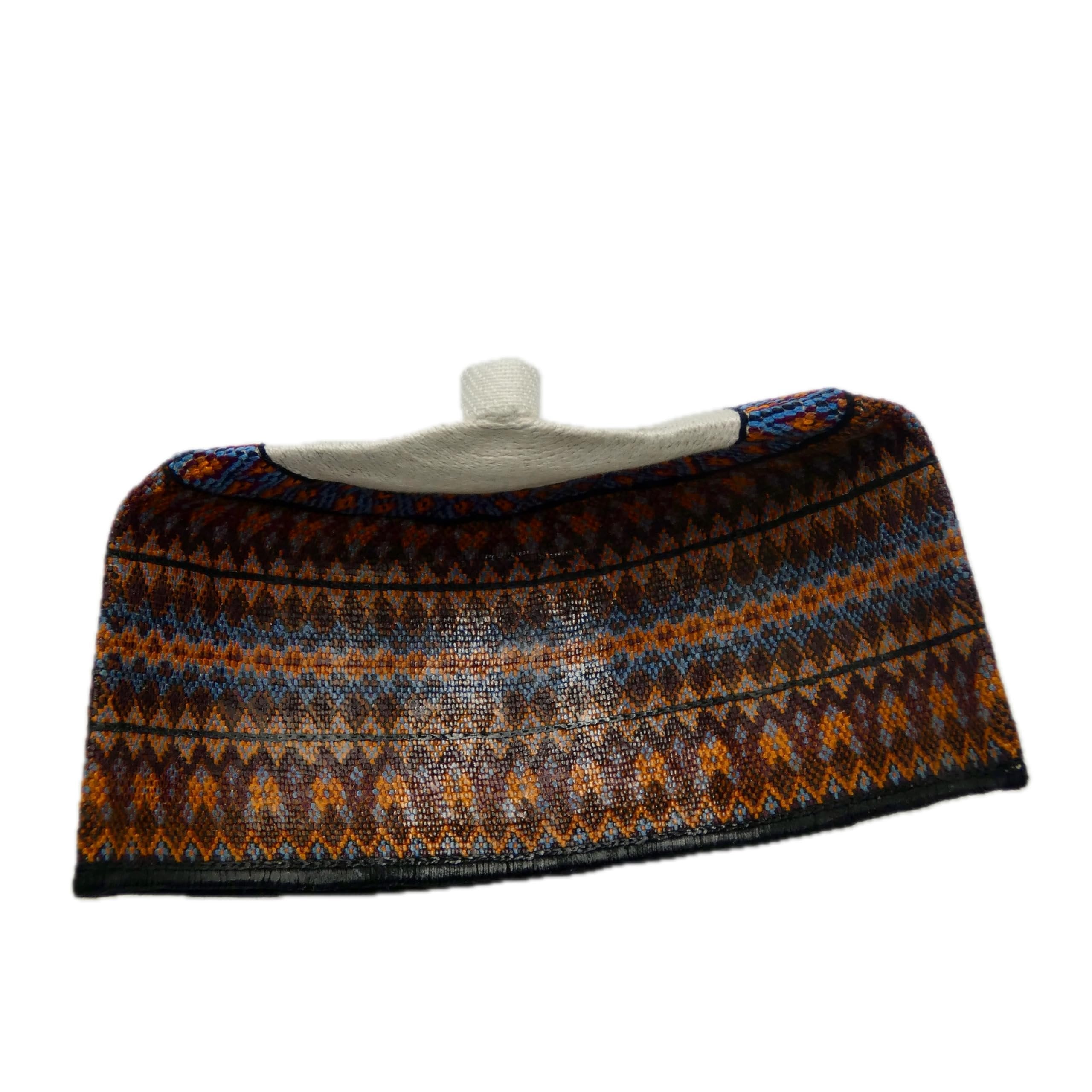 Orange & Blue Hausa Hula Cap 022